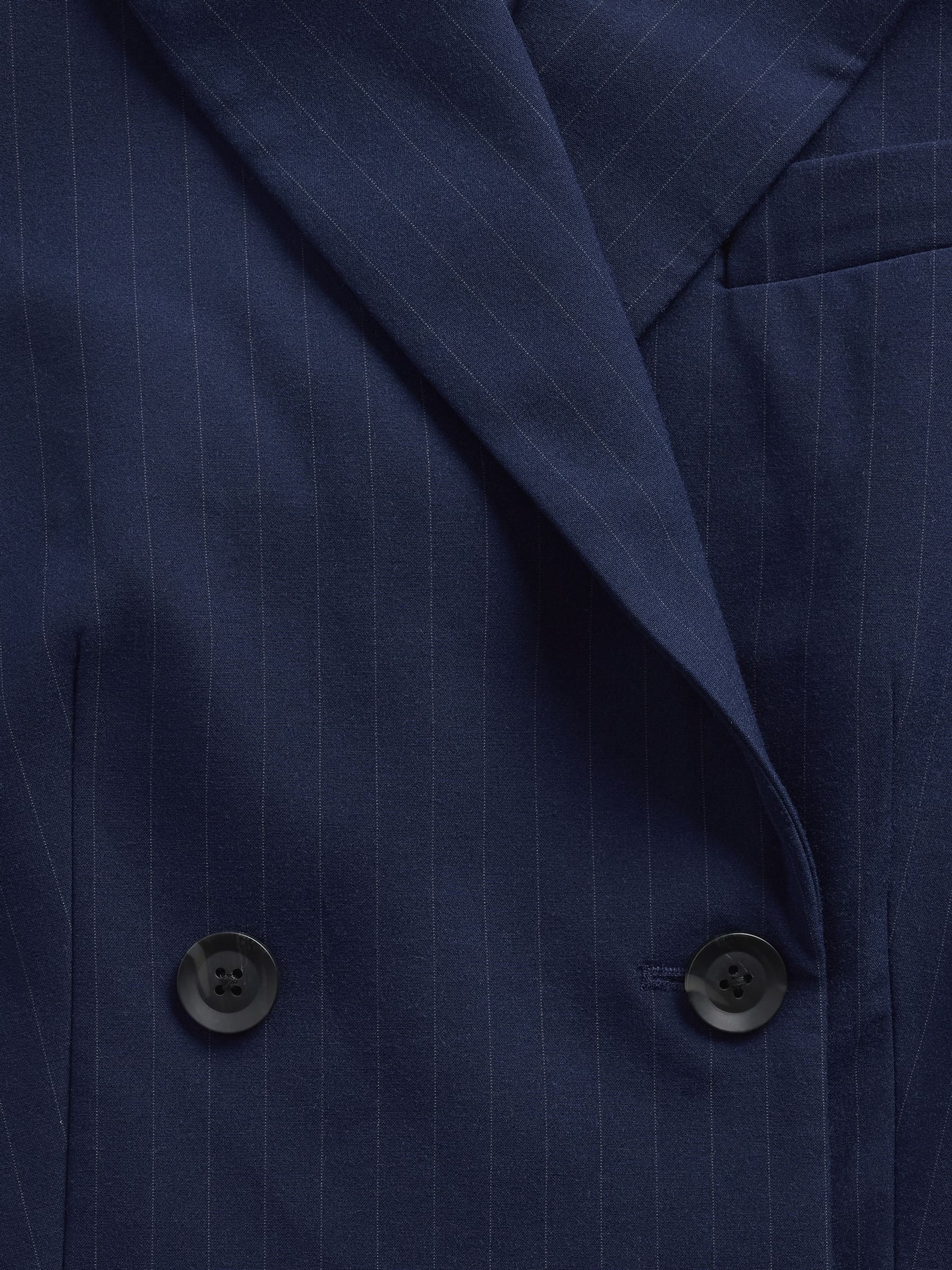 Blue Double-Breasted Tailored Coat - Image 4 of 4