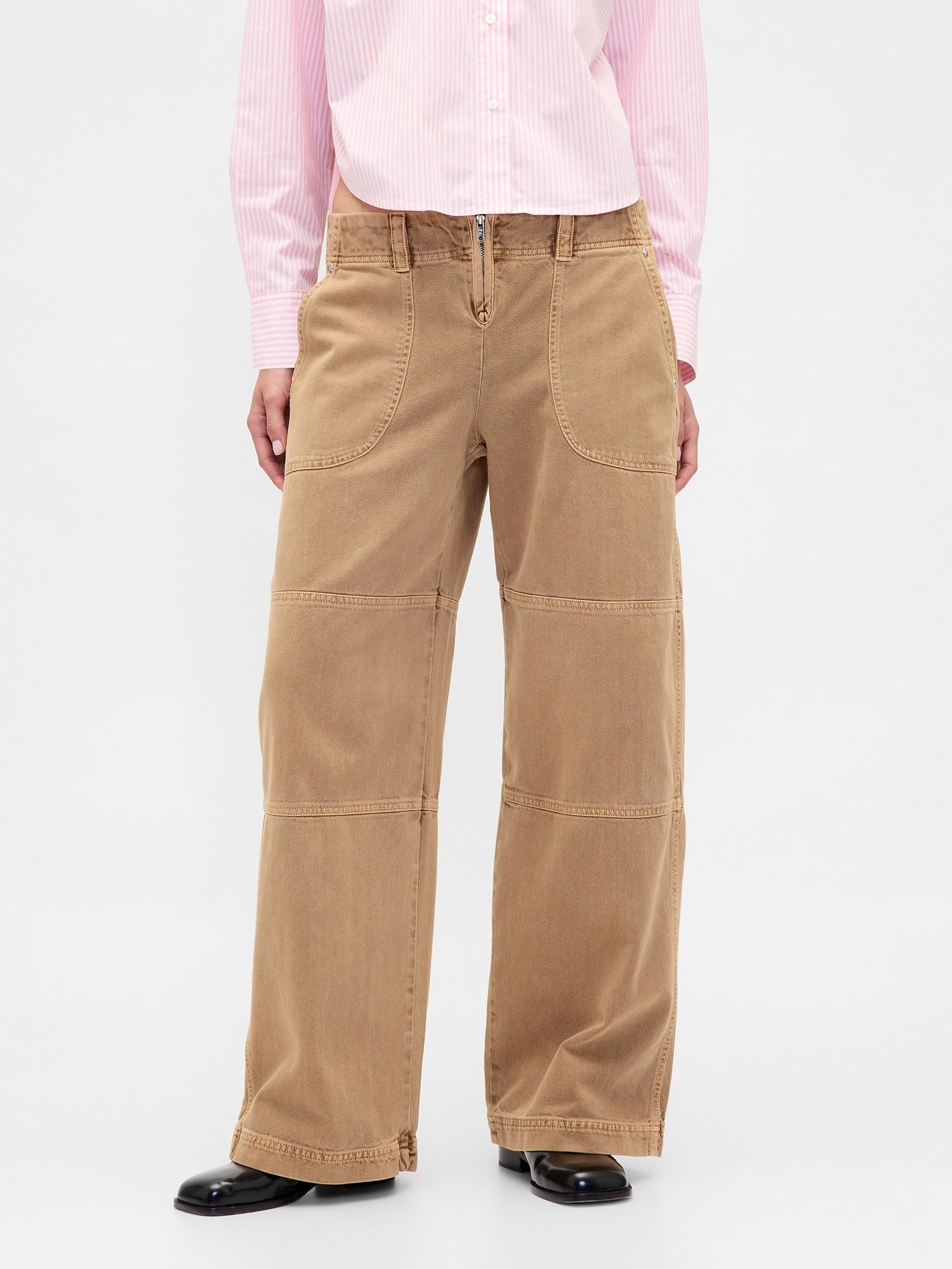 Brown Sandy Liang Low Rise Utility Trousers | Gap