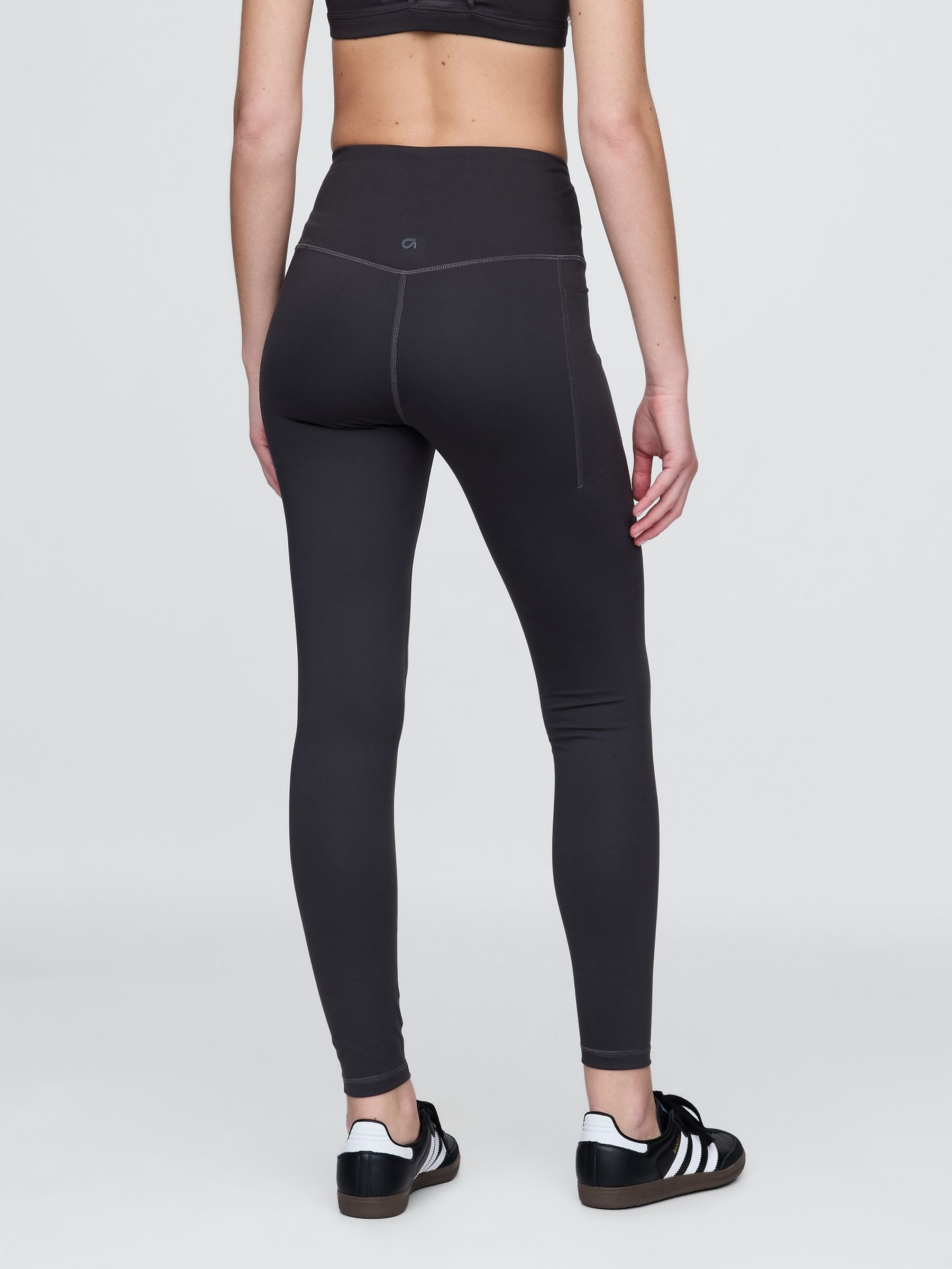 Black High Waisted Power Full Length Leggings - Image 2 of 5
