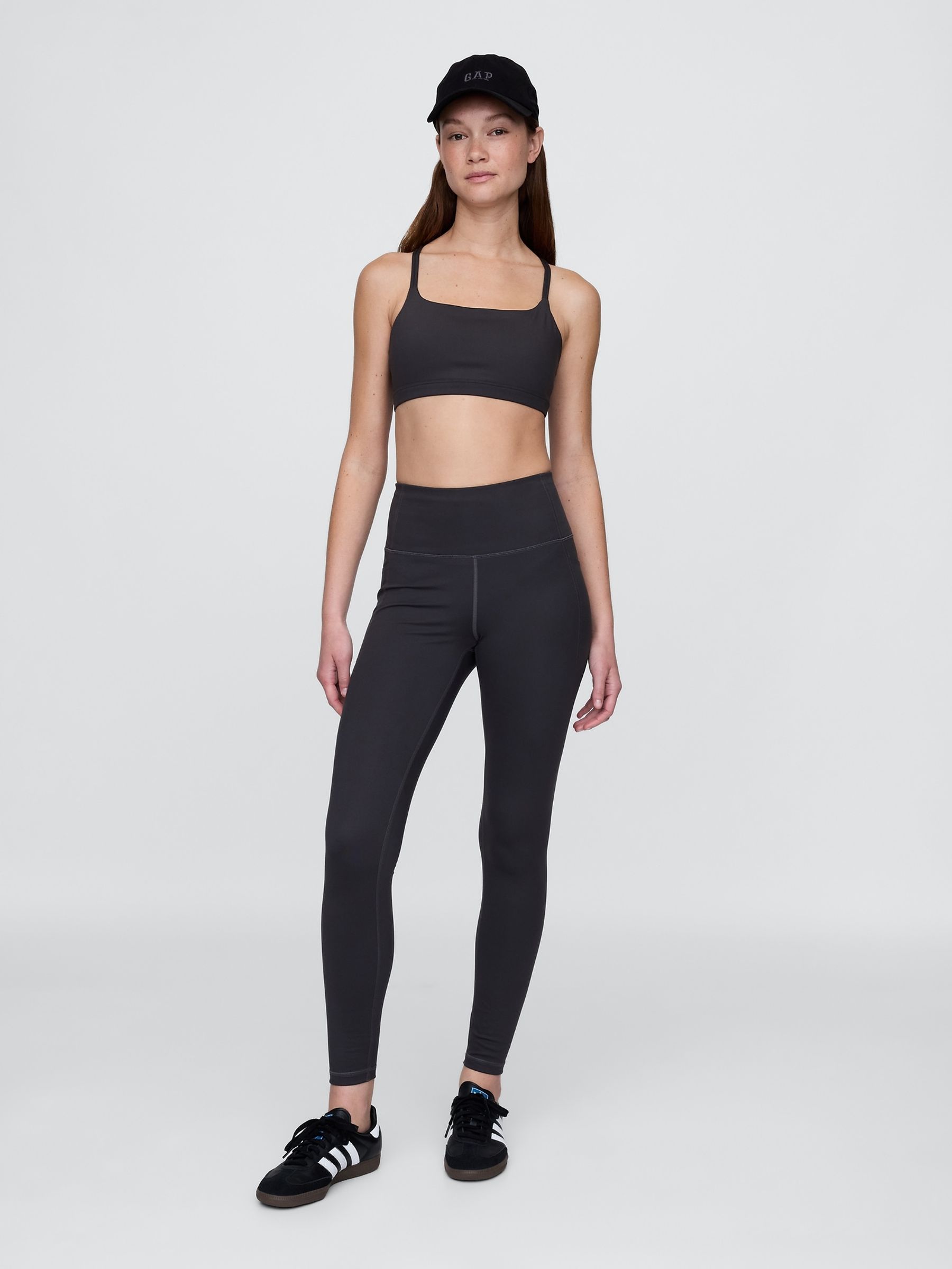 Black High Waisted Power Full Length Leggings - Image 4 of 5