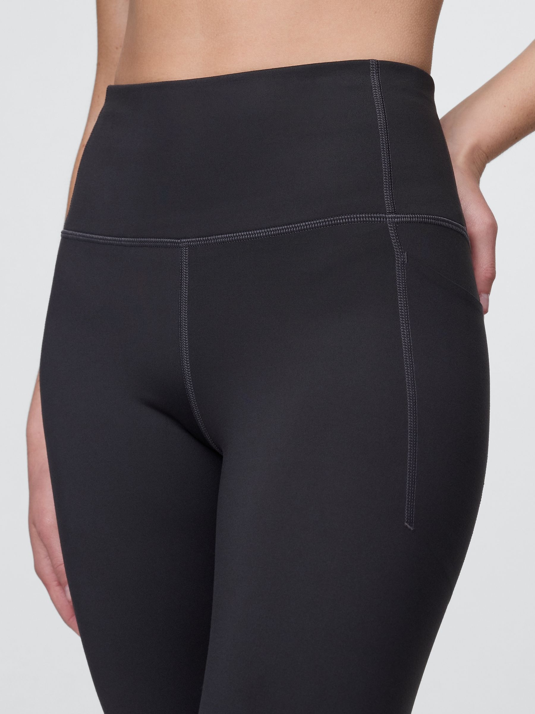 Black High Waisted Power Full Length Leggings - Image 5 of 5
