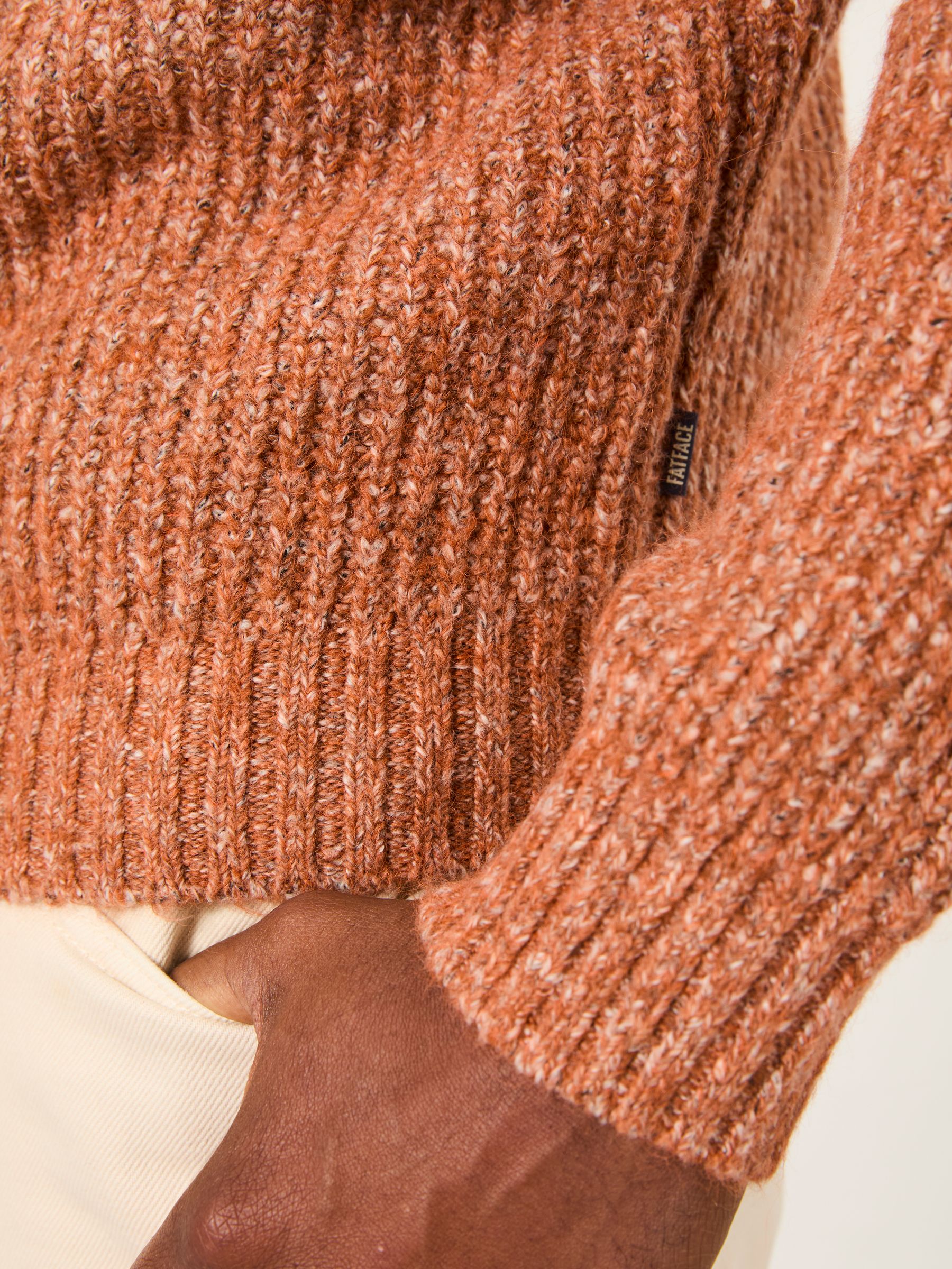 Sefton Burnt Orange Knitted Crew Neck Jumper - Image 4 of 6