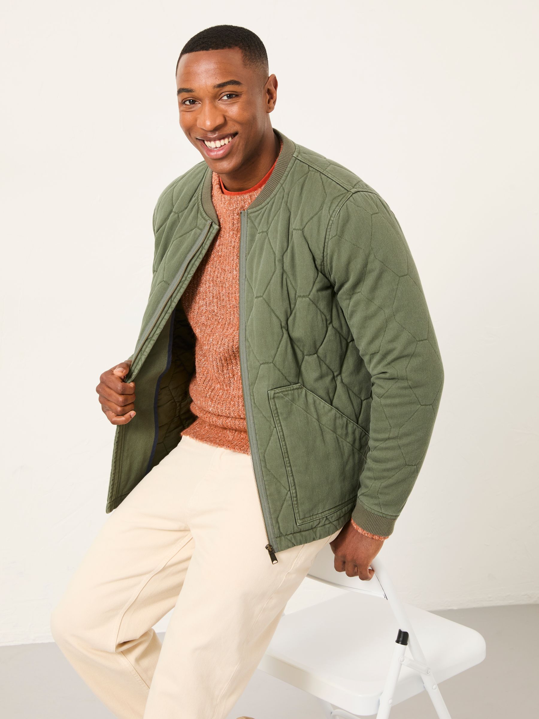 Sefton Burnt Orange Knitted Crew Neck Jumper - Image 5 of 6