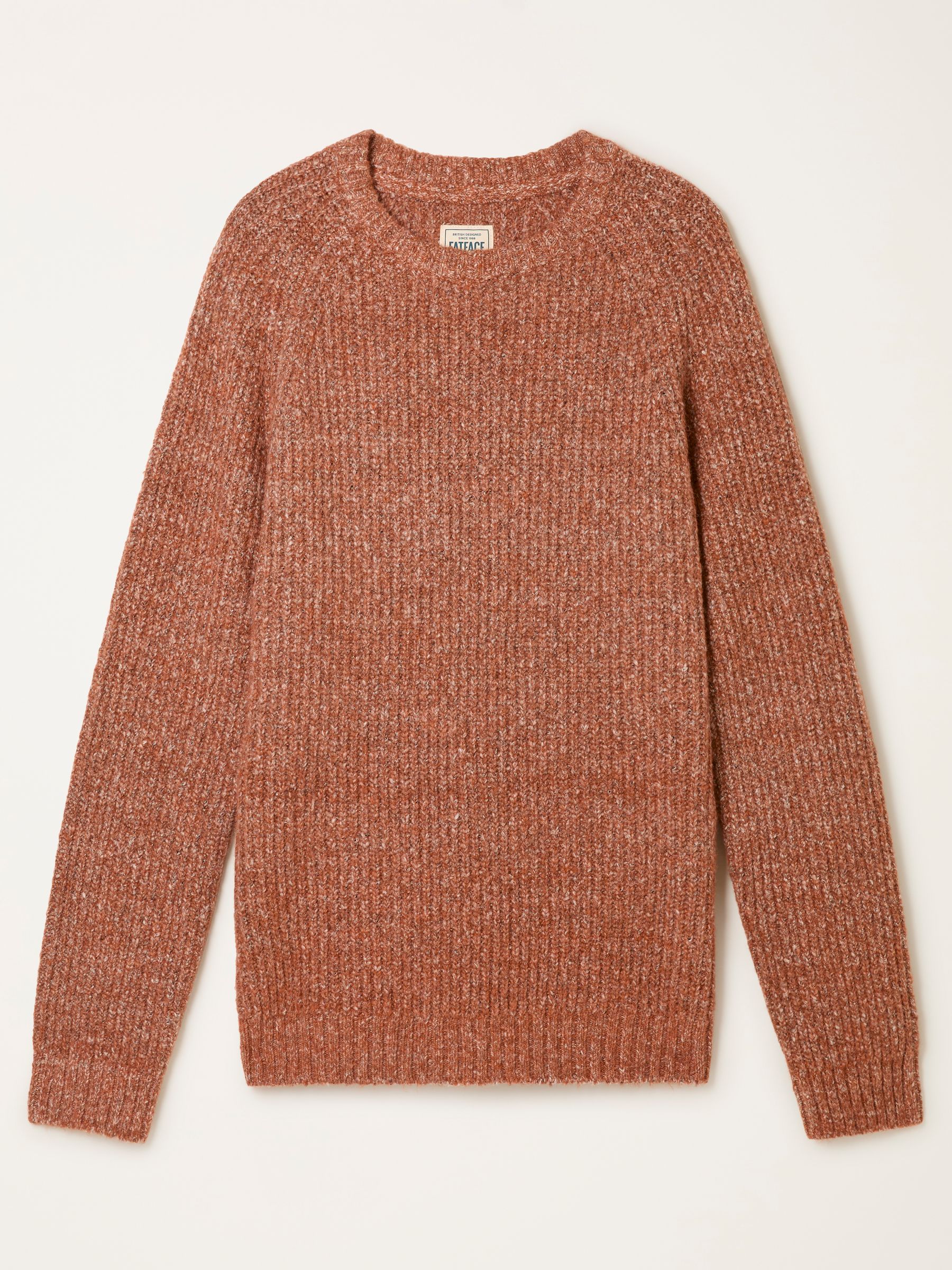 Sefton Burnt Orange Knitted Crew Neck Jumper | FatFace USA