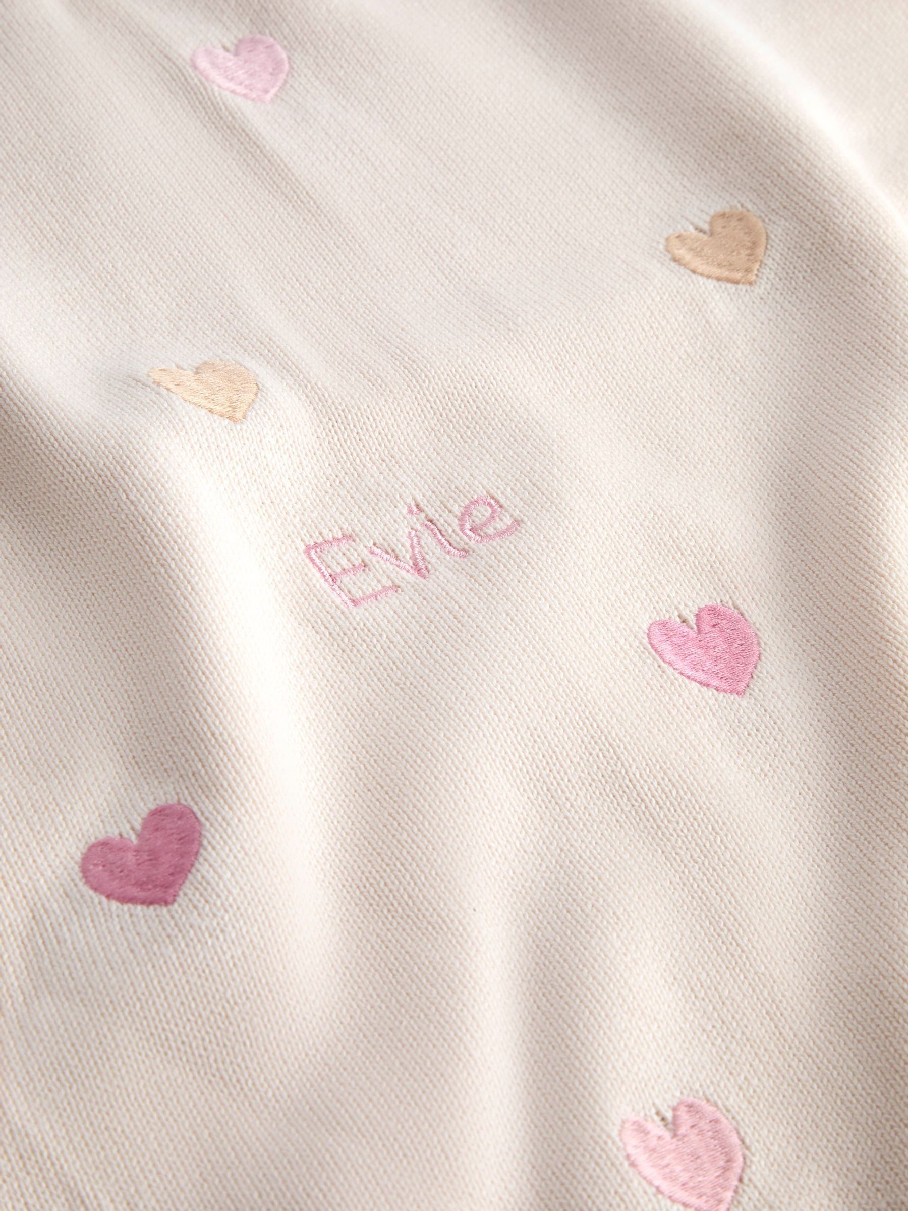 Heart Personalised Embroidered Shawl - Image 2 of 2