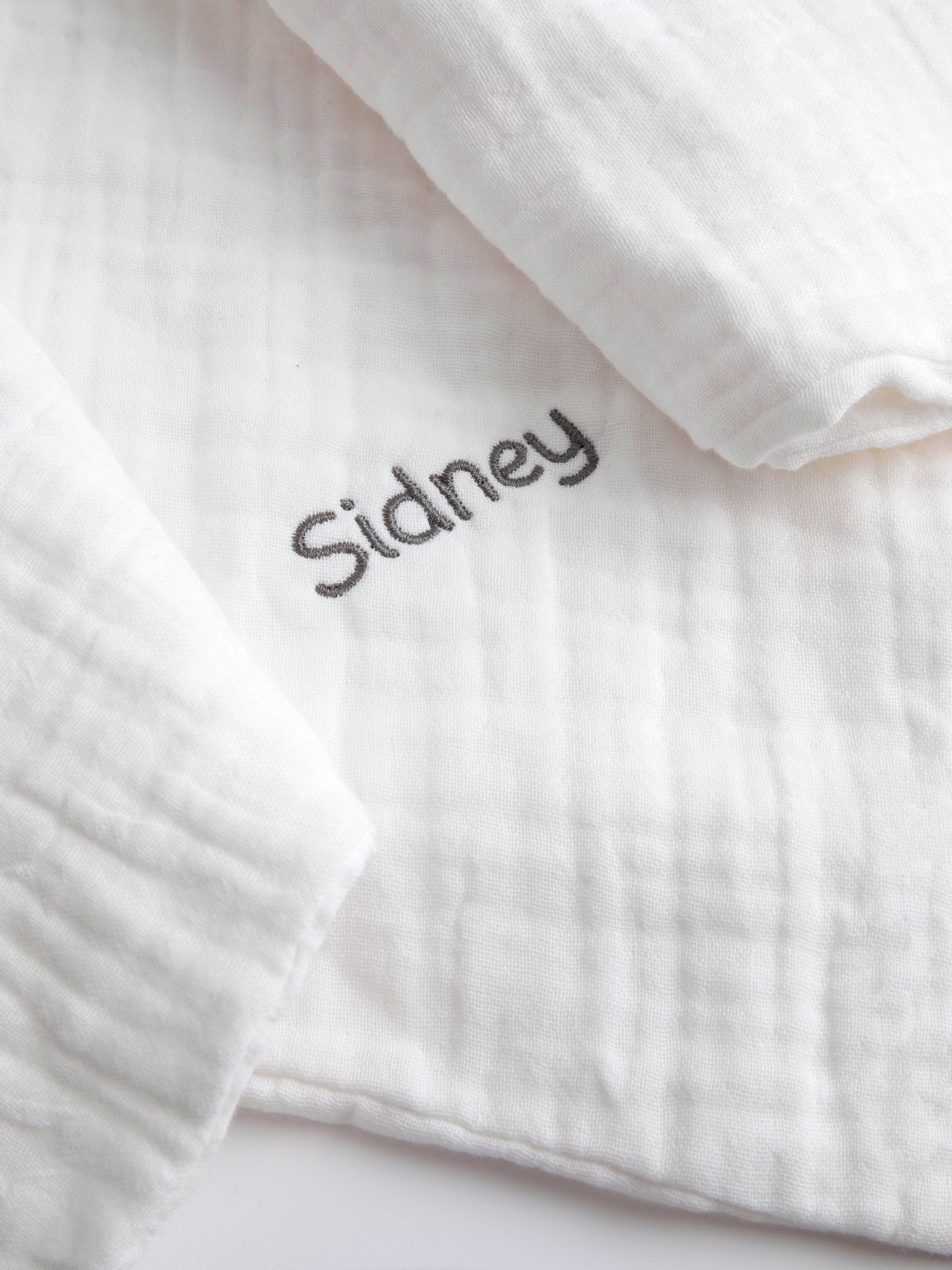 White Betsy Bunny Personalised Plush Muslin Comforter - Image 3 of 3