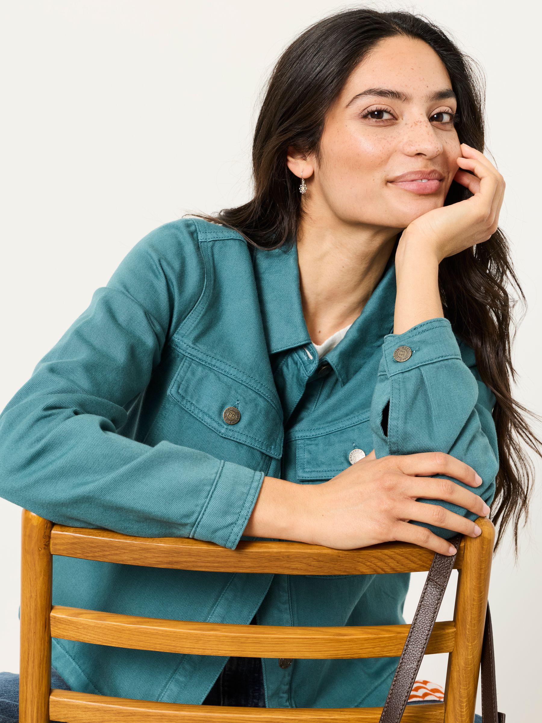 Thea Teal Blue Regular Colour Jacket - Image 4 of 5