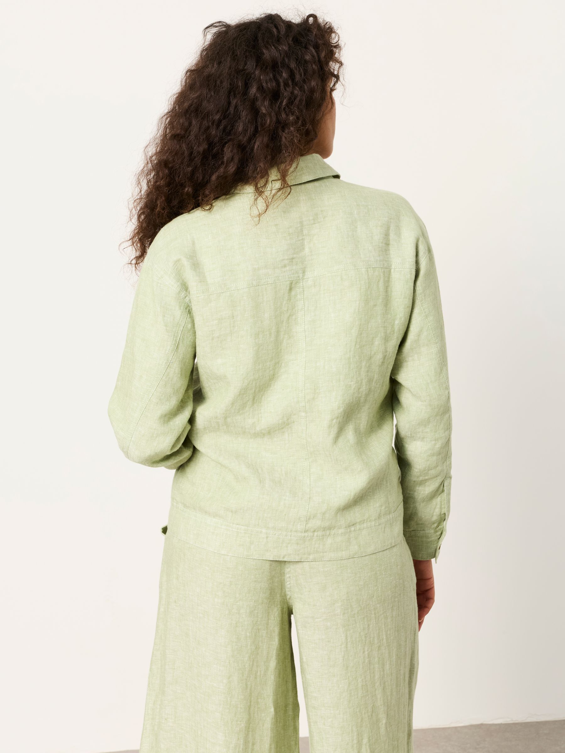 Darcy Green Linen Jacket - Image 2 of 6 Darcy Green Linen Jacket - Image 2 of 6
