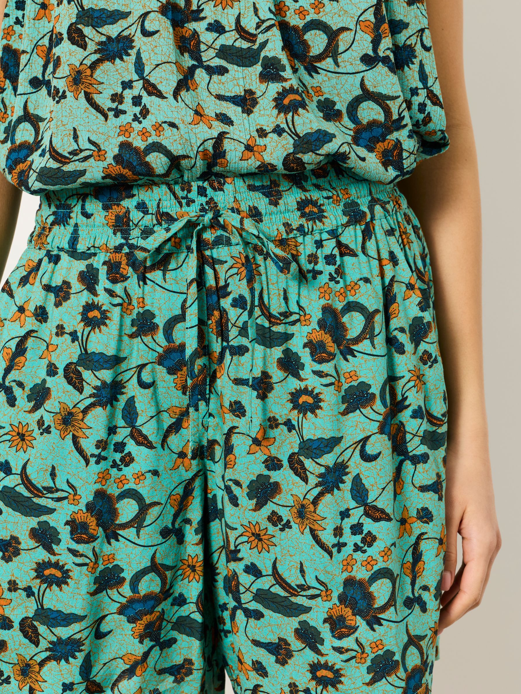 Anna Batik Teal Tropical Longline Shorts - Image 5 of 6