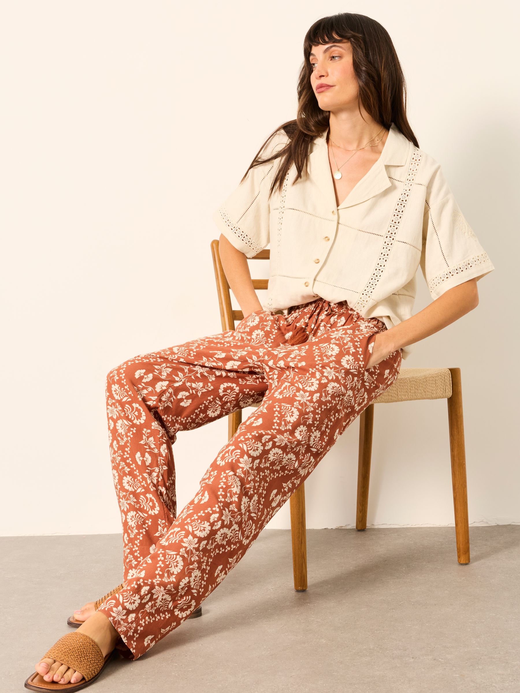 Charlie Woodblock Placement Tapered Trousers - Image 6 of 7