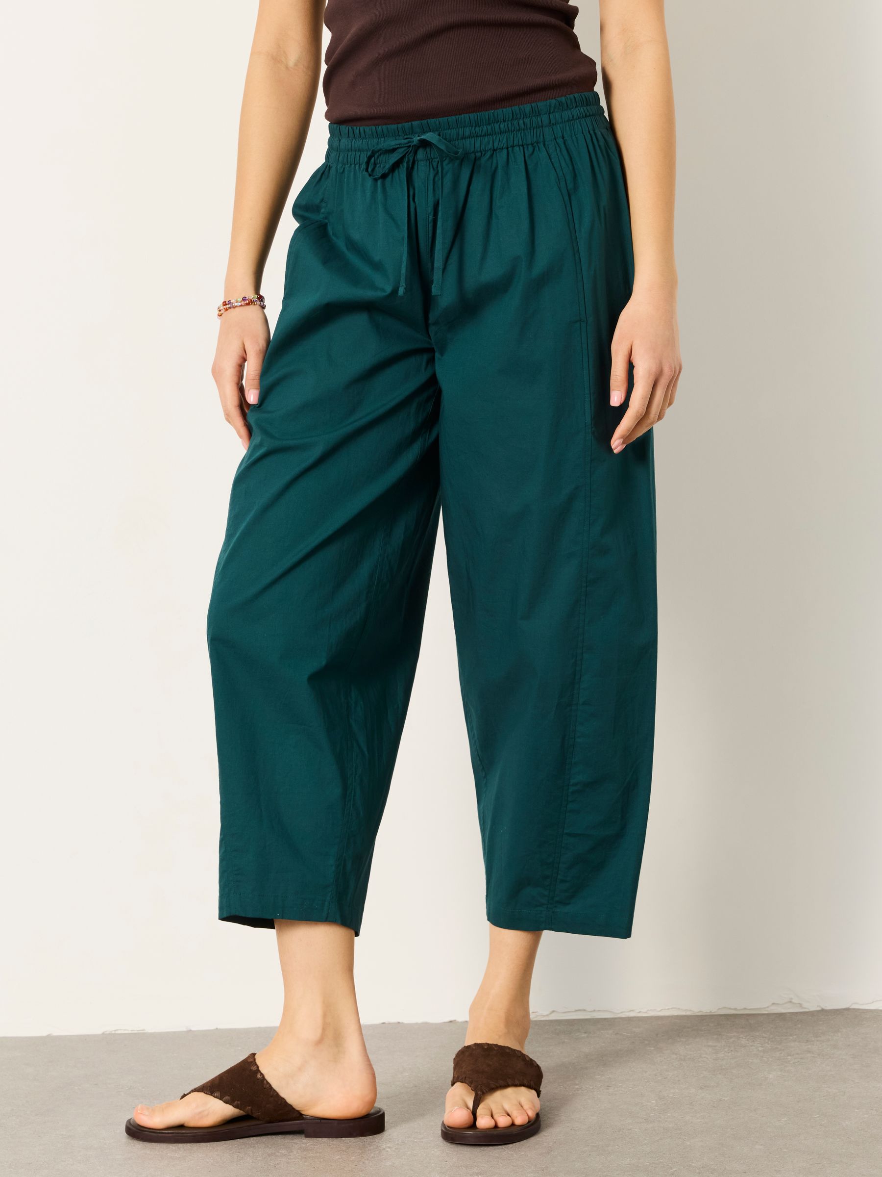 Teal Blue River Poplin Tapered Trousers - Image 1 of 6