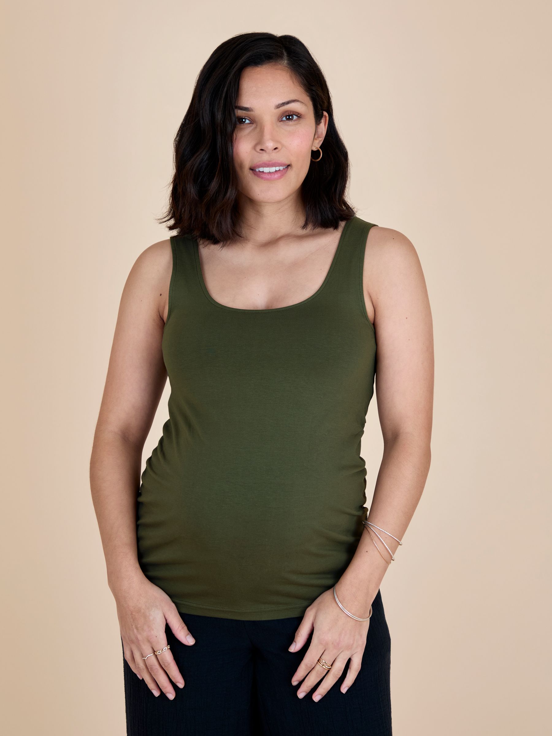 Khaki Green 2-Pack Maternity Vest Tops - Image 2 of 11