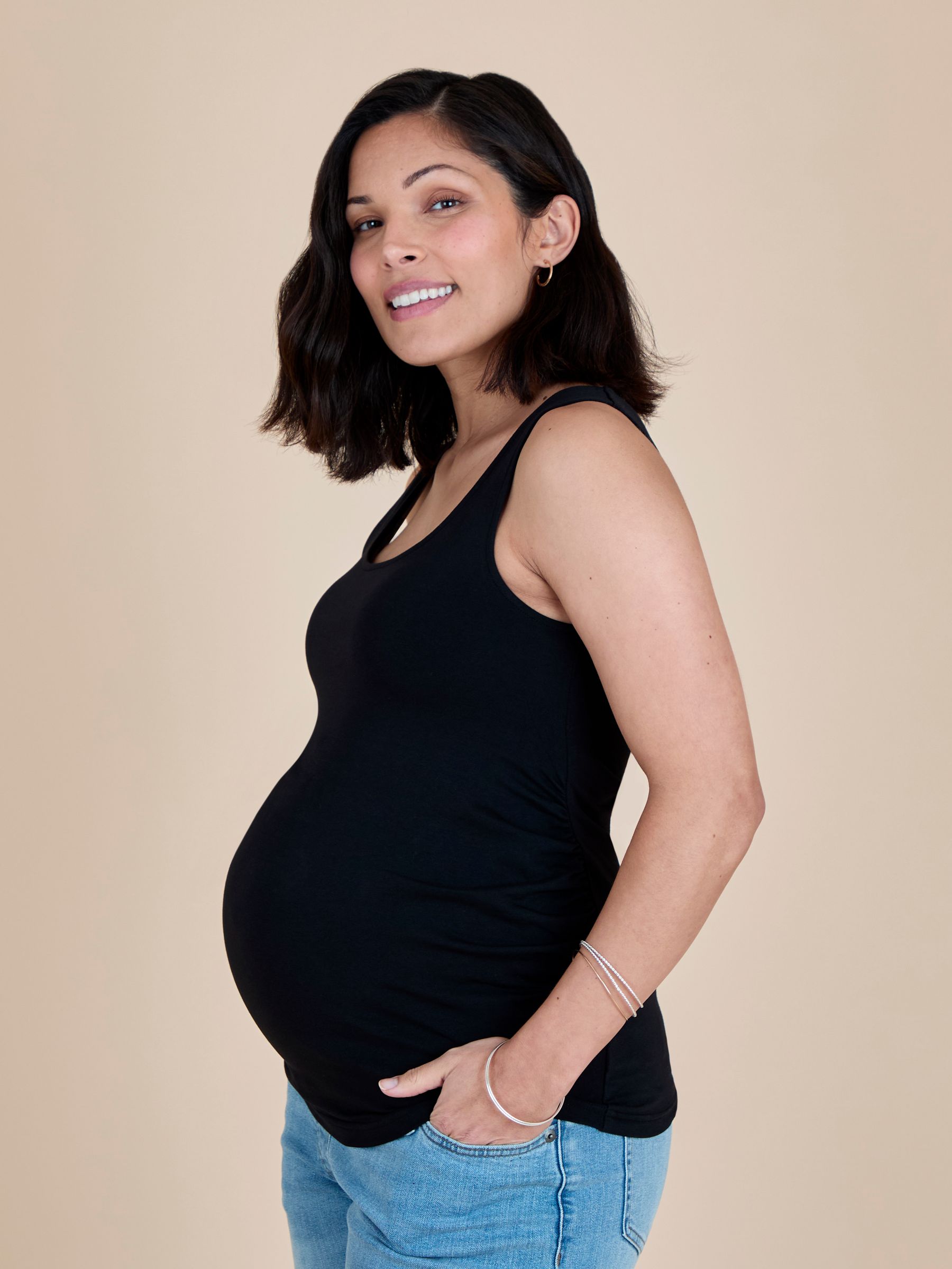 Khaki Green 2-Pack Maternity Vest Tops - Image 6 of 11