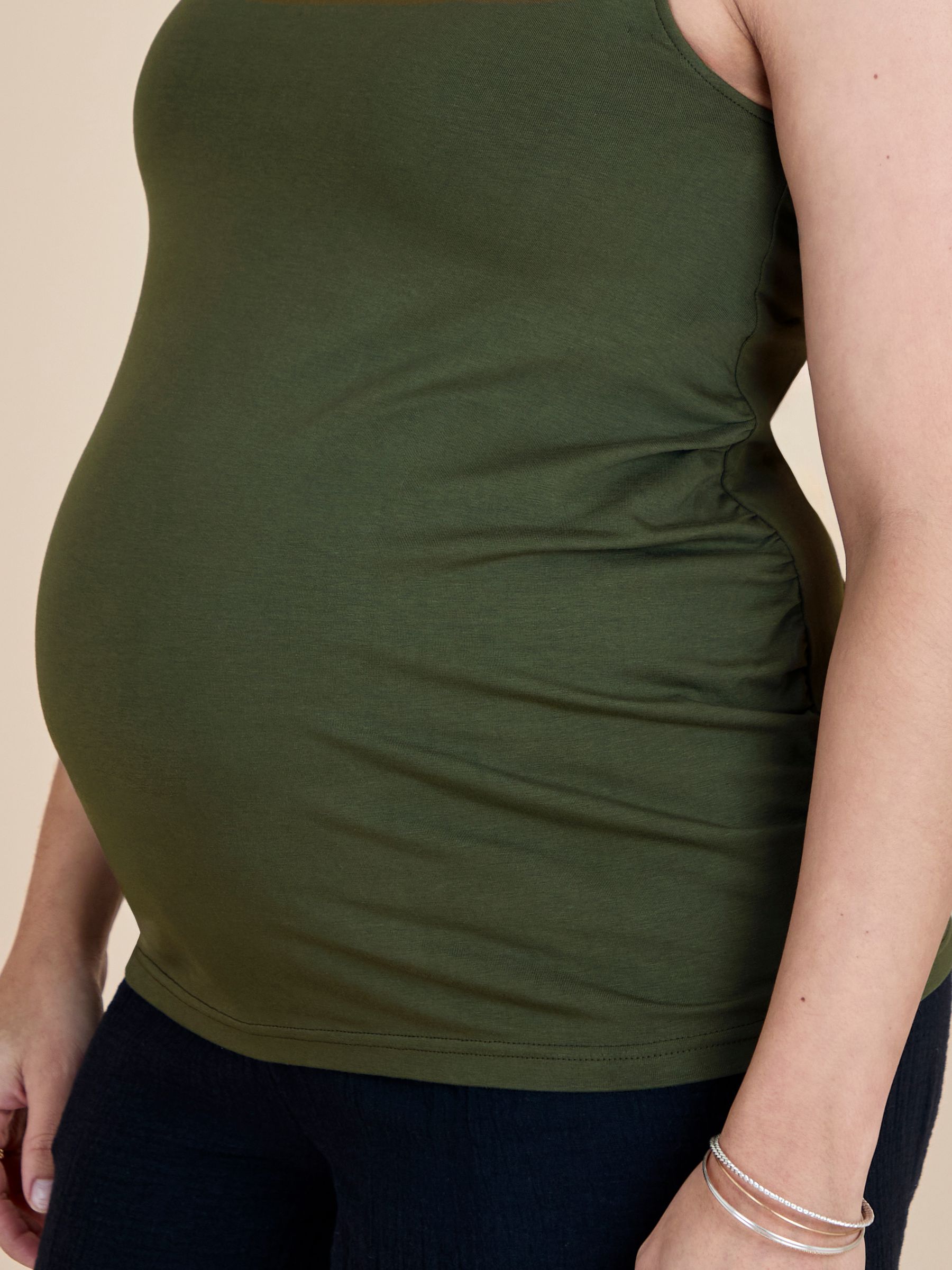 Khaki Green 2-Pack Maternity Vest Tops - Image 8 of 11