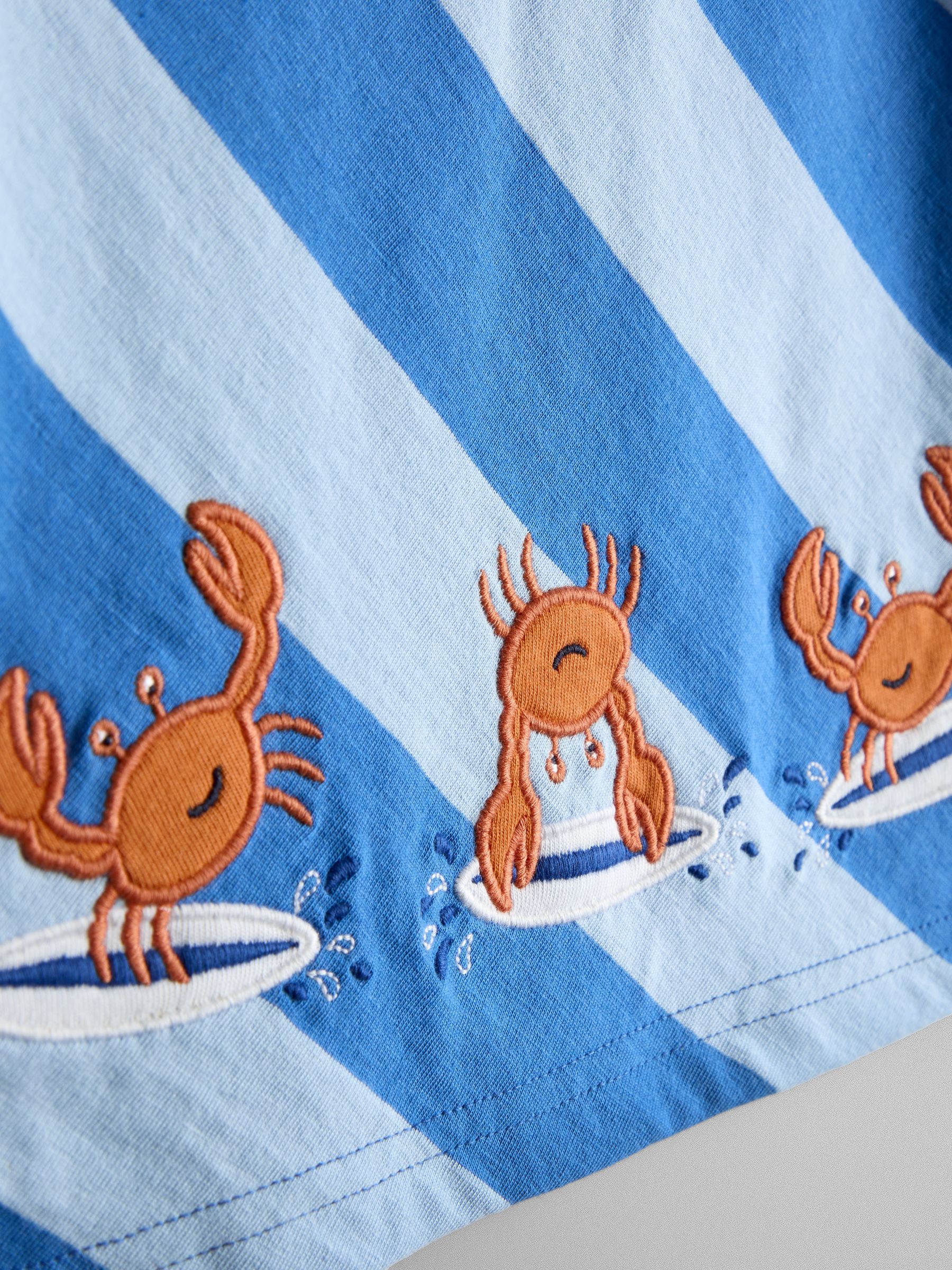 Blue Surf's Up Crab Surf's Up Crab Appliqué T-Shirt - Image 3 of 3 Blue Surf's Up Crab Surf's Up Crab Appliqué T-Shirt - Image 3 of 3