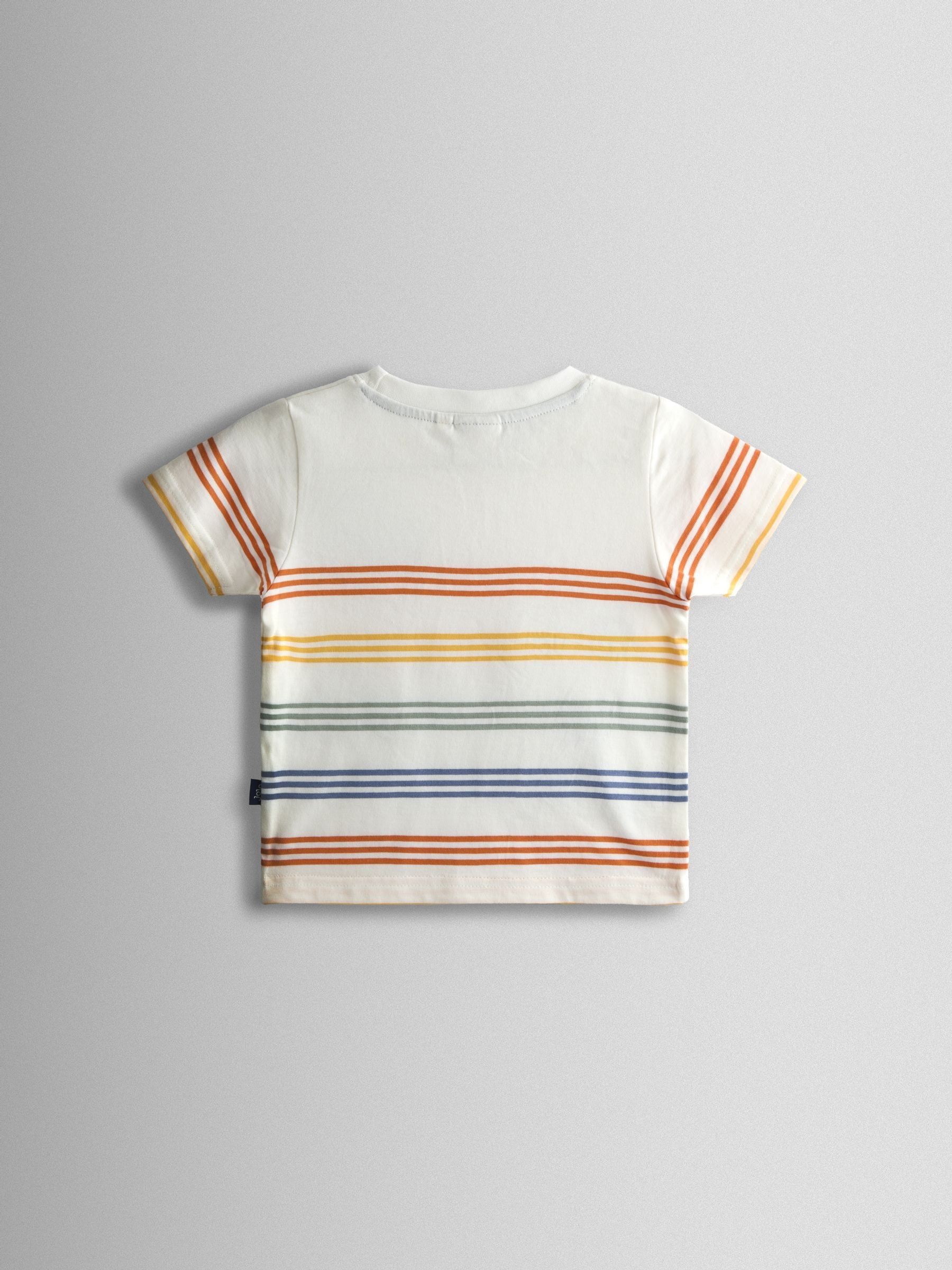 Cream Tractor Appliqué Stripe T-Shirt - Image 2 of 3 Cream Tractor Appliqué Stripe T-Shirt - Image 2 of 3