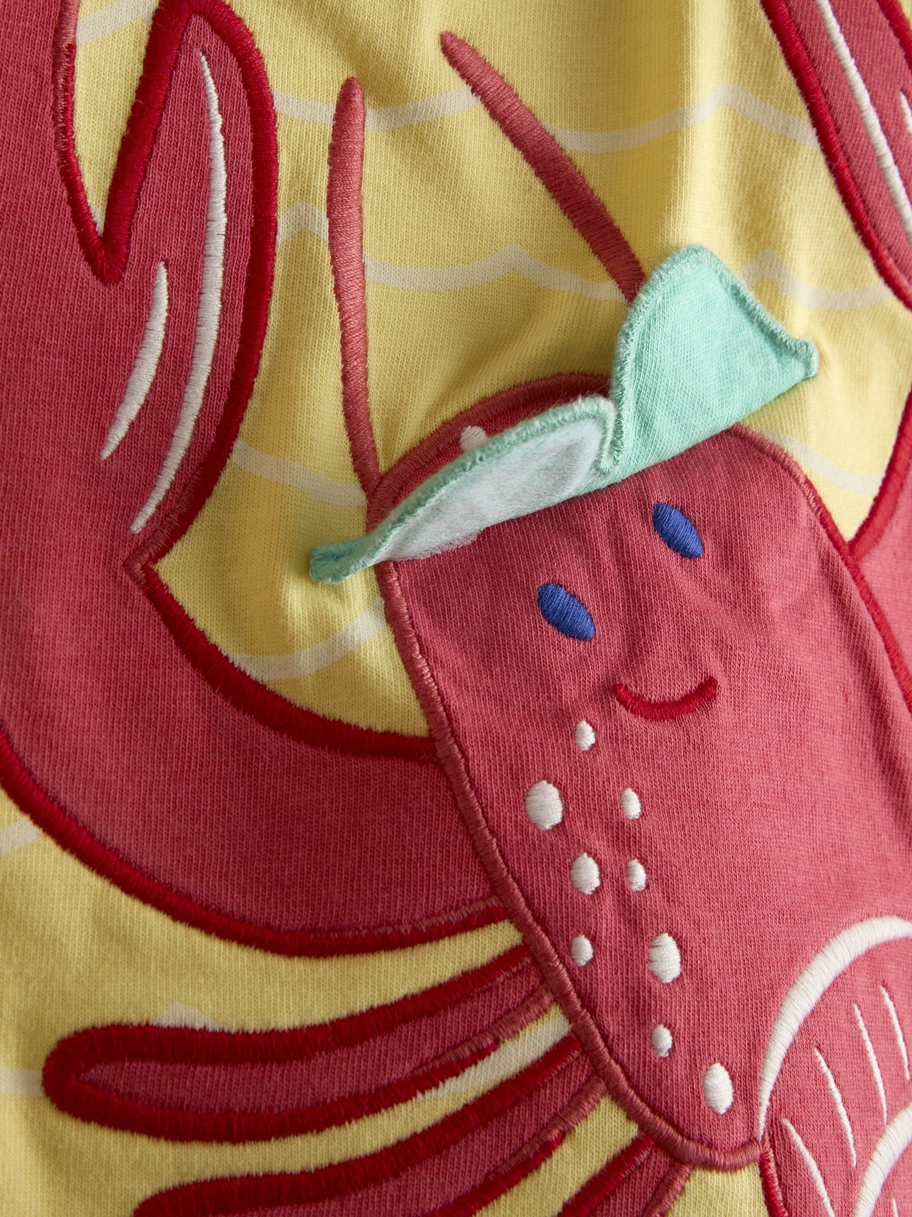 Yellow Lobster Character Applique T-Shirt - Image 3 of 3