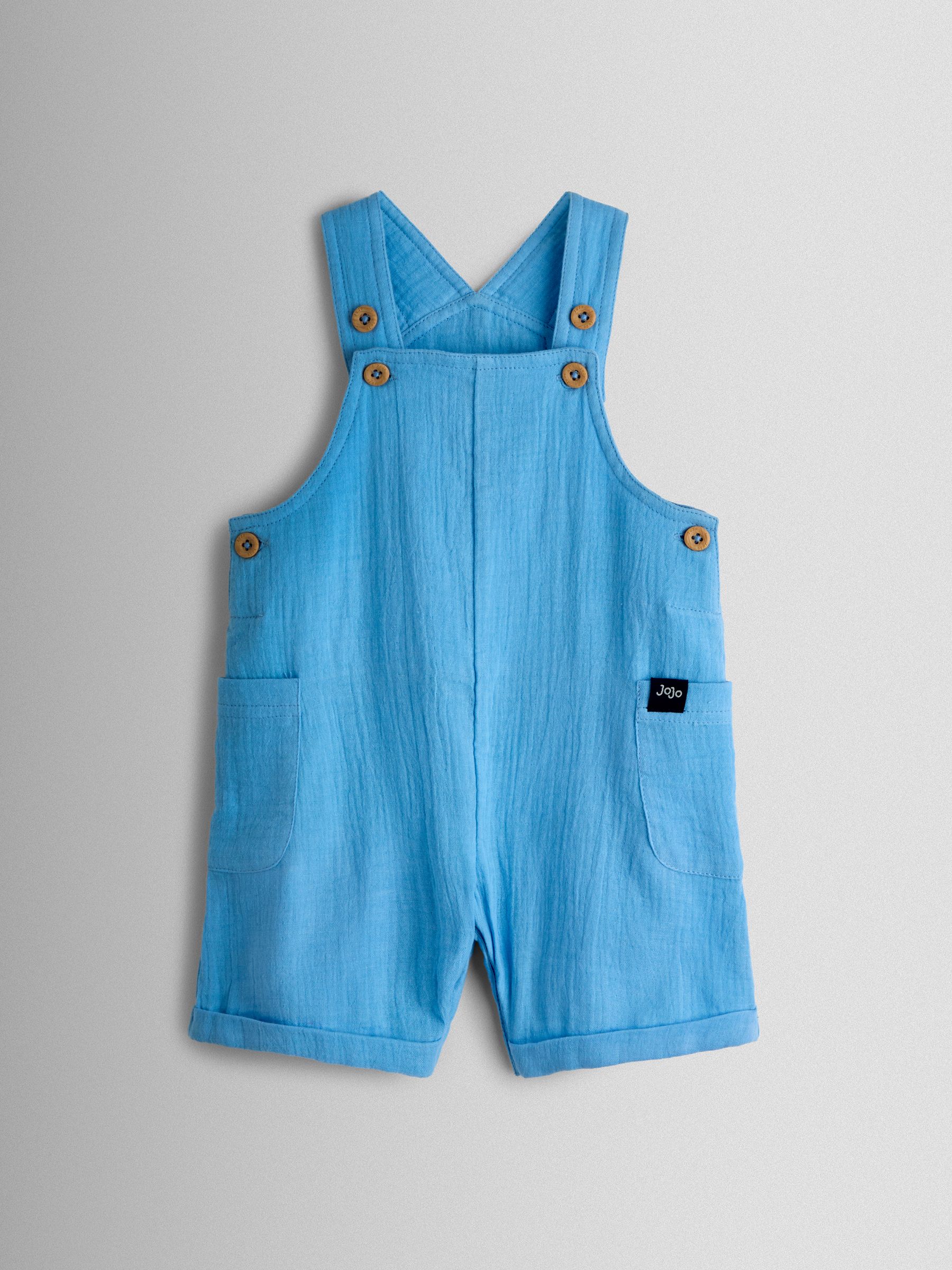 Blue 2-Piece Cheesecloth Dungarees & T-Shirt Set - Image 2 of 6