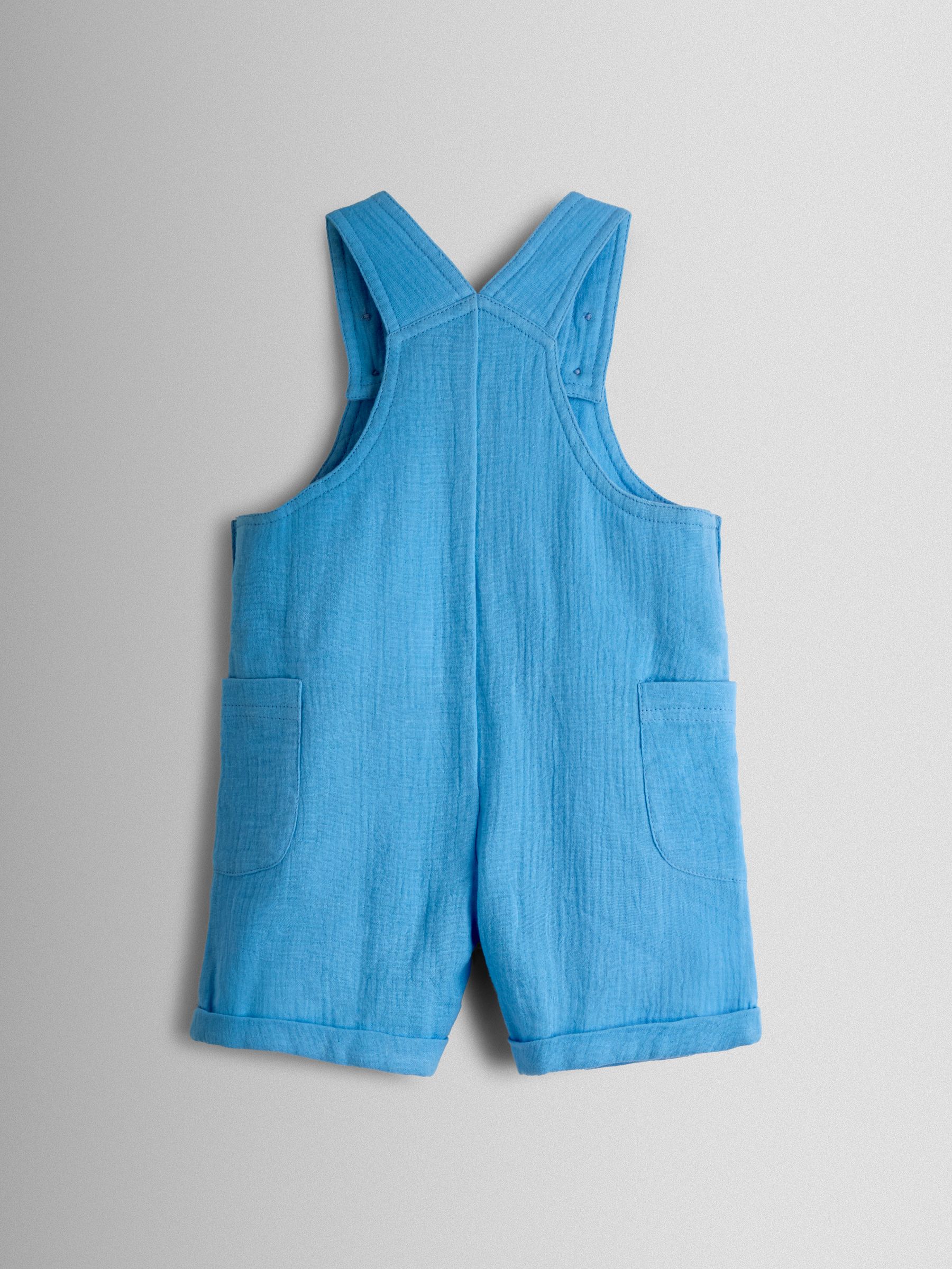 Blue 2-Piece Cheesecloth Dungarees & T-Shirt Set - Image 3 of 6
