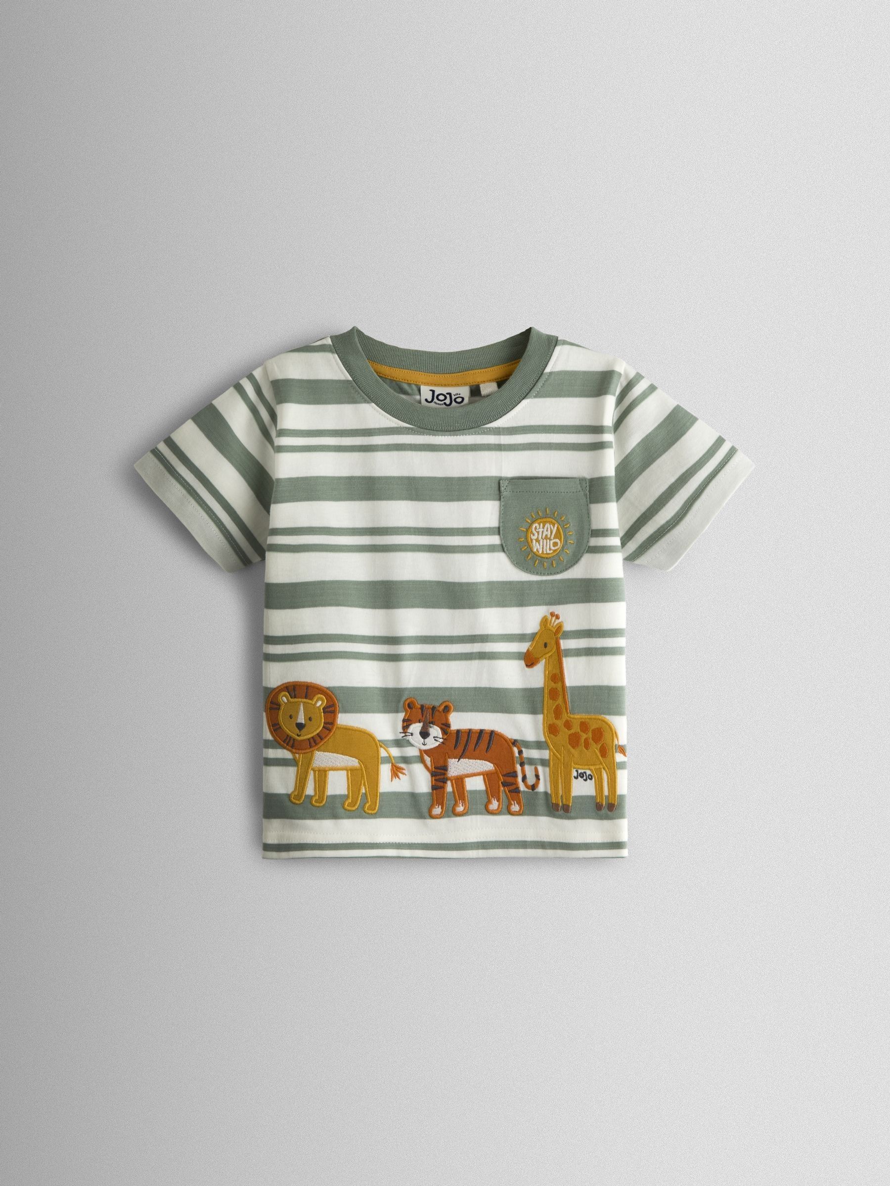 Khaki Green Safari Appliqué T-Shirt - Image 1 of 3
