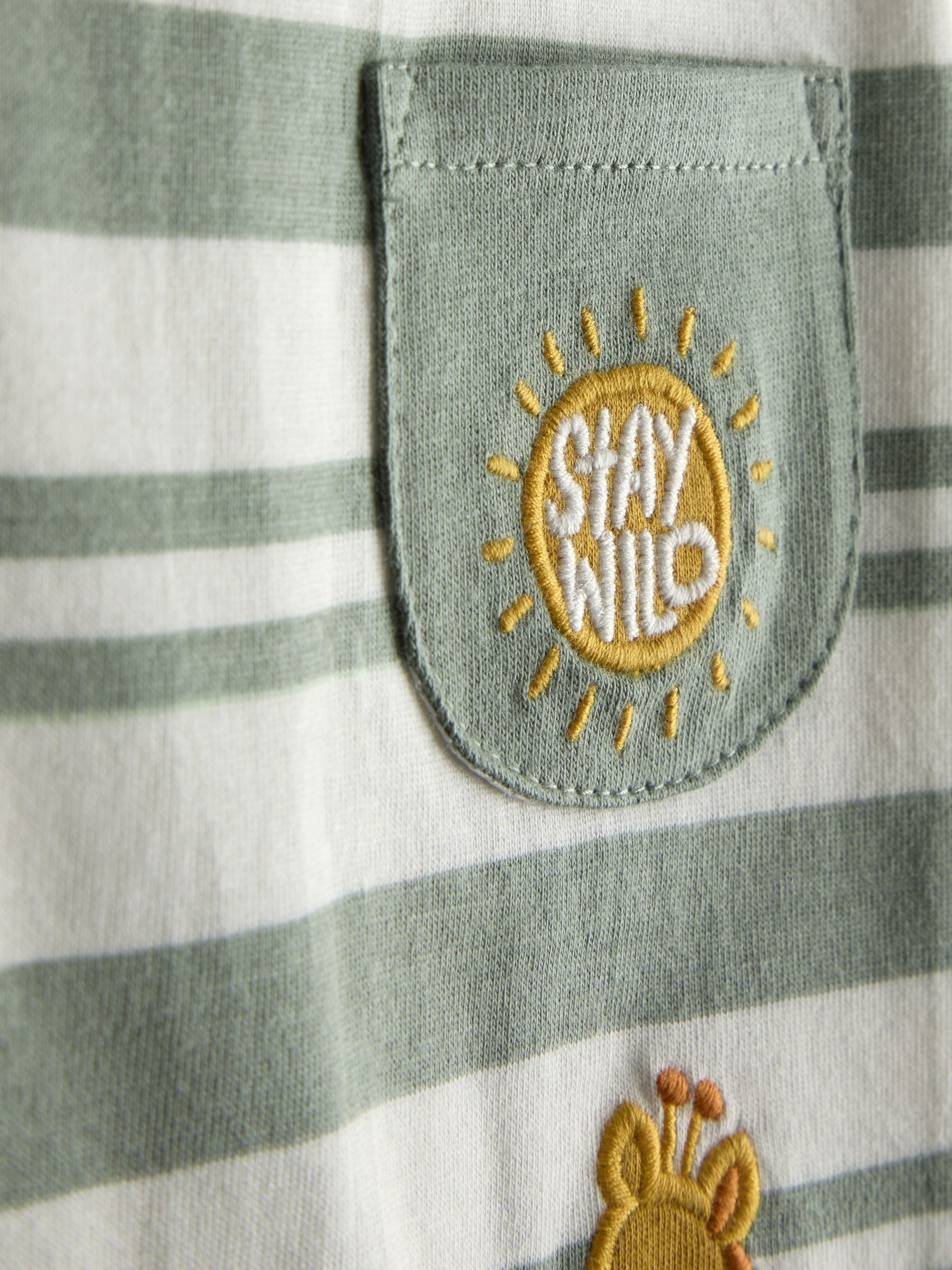 Khaki Green Safari Appliqué T-Shirt - Image 3 of 3