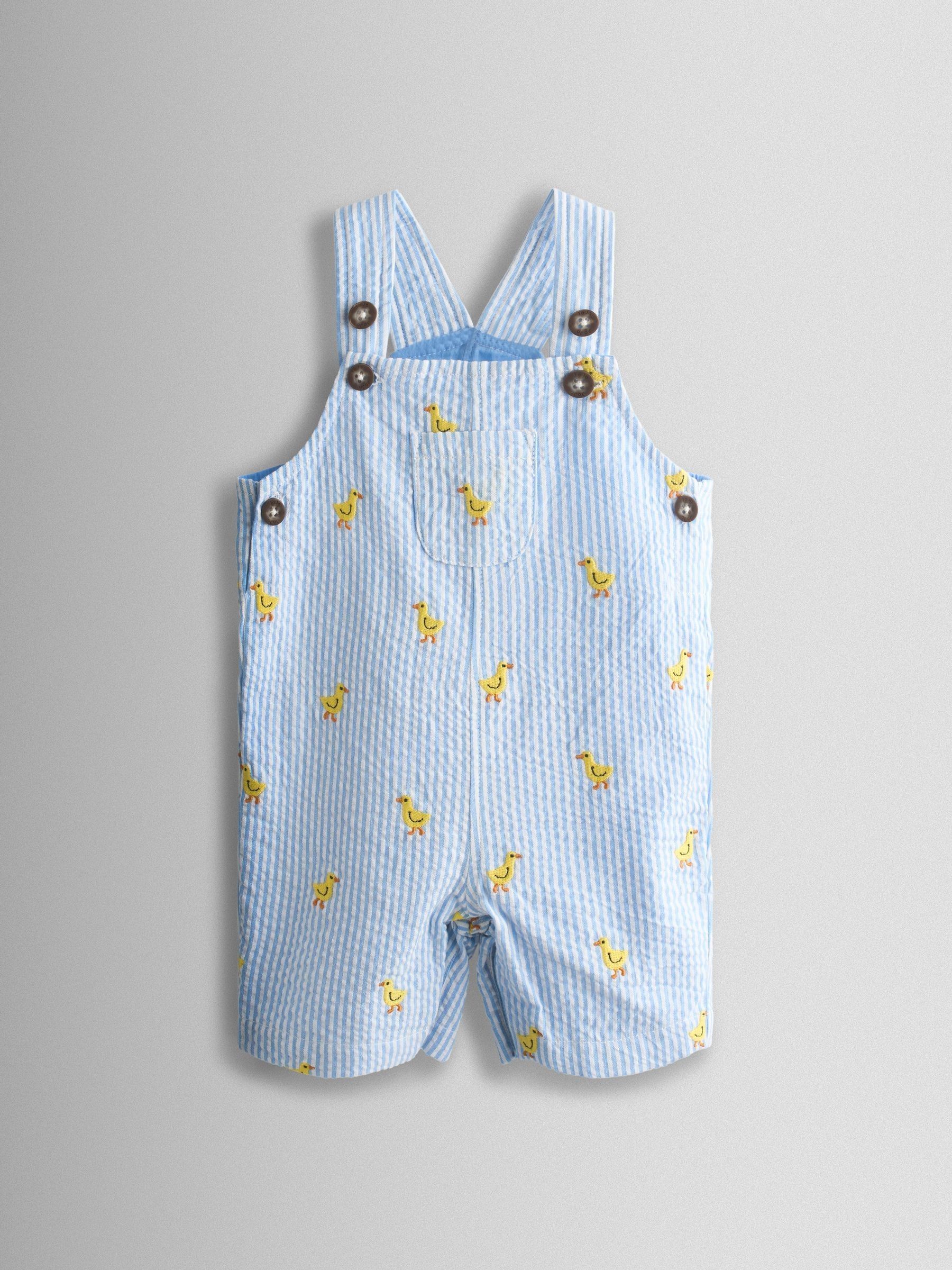 Light Blue 2-Piece Chick Embroidered Dungarees & Body Set - Image 2 of 6 Light Blue 2-Piece Chick Embroidered Dungarees & Body Set - Image 2 of 6