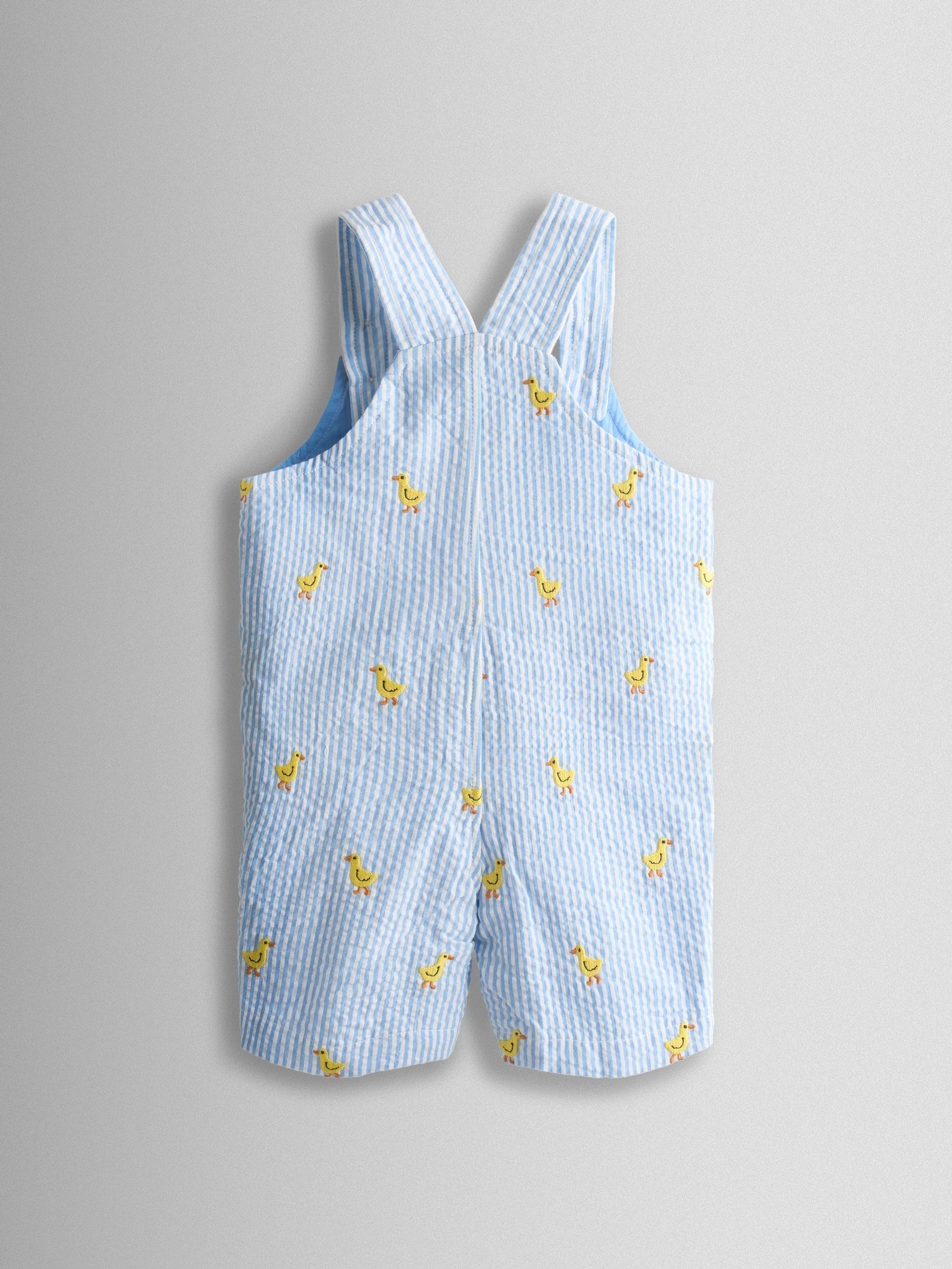 Light Blue 2-Piece Chick Embroidered Dungarees & Body Set - Image 3 of 6
