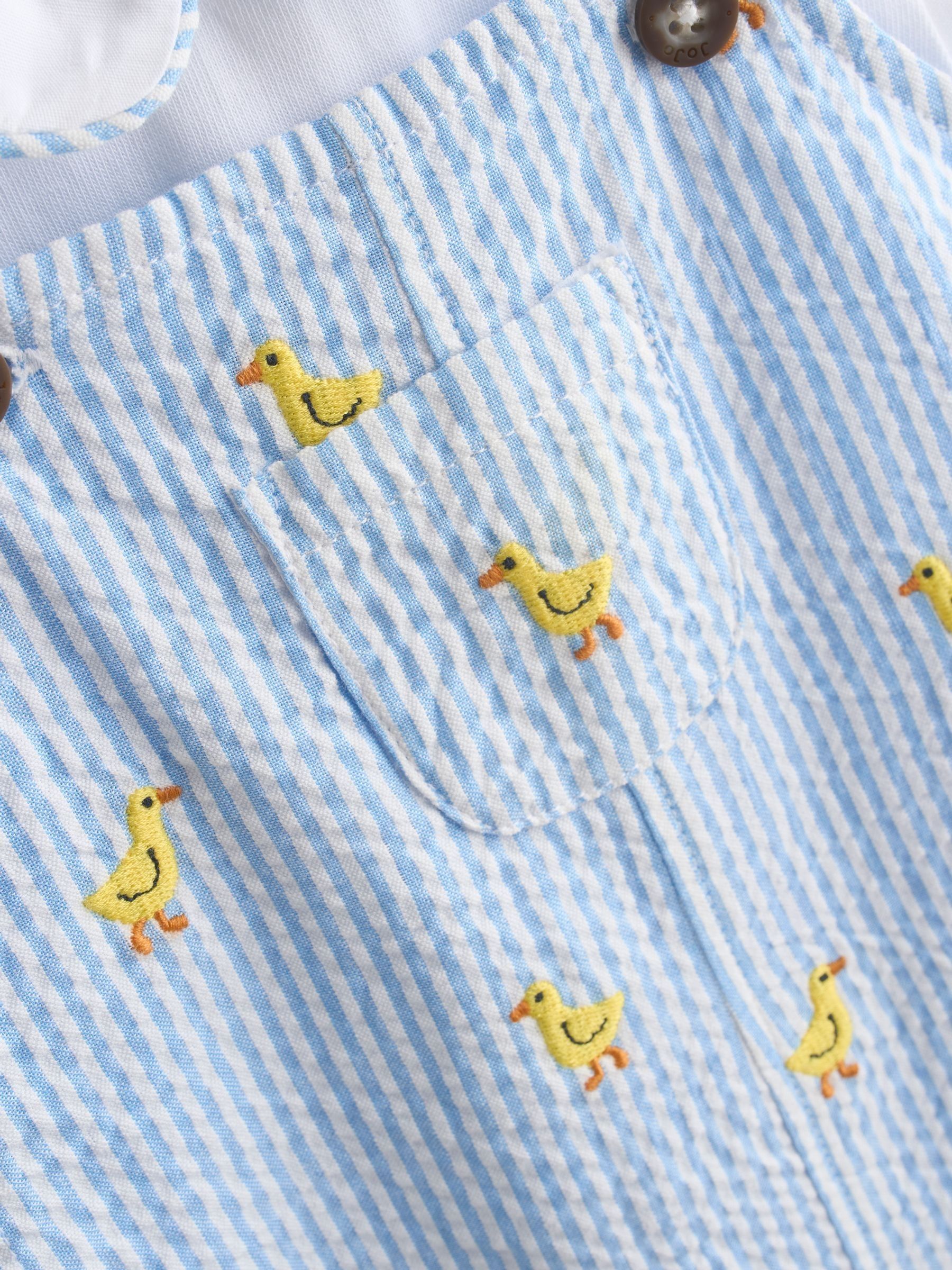 Light Blue 2-Piece Chick Embroidered Dungarees & Body Set - Image 6 of 6 Light Blue 2-Piece Chick Embroidered Dungarees & Body Set - Image 6 of 6