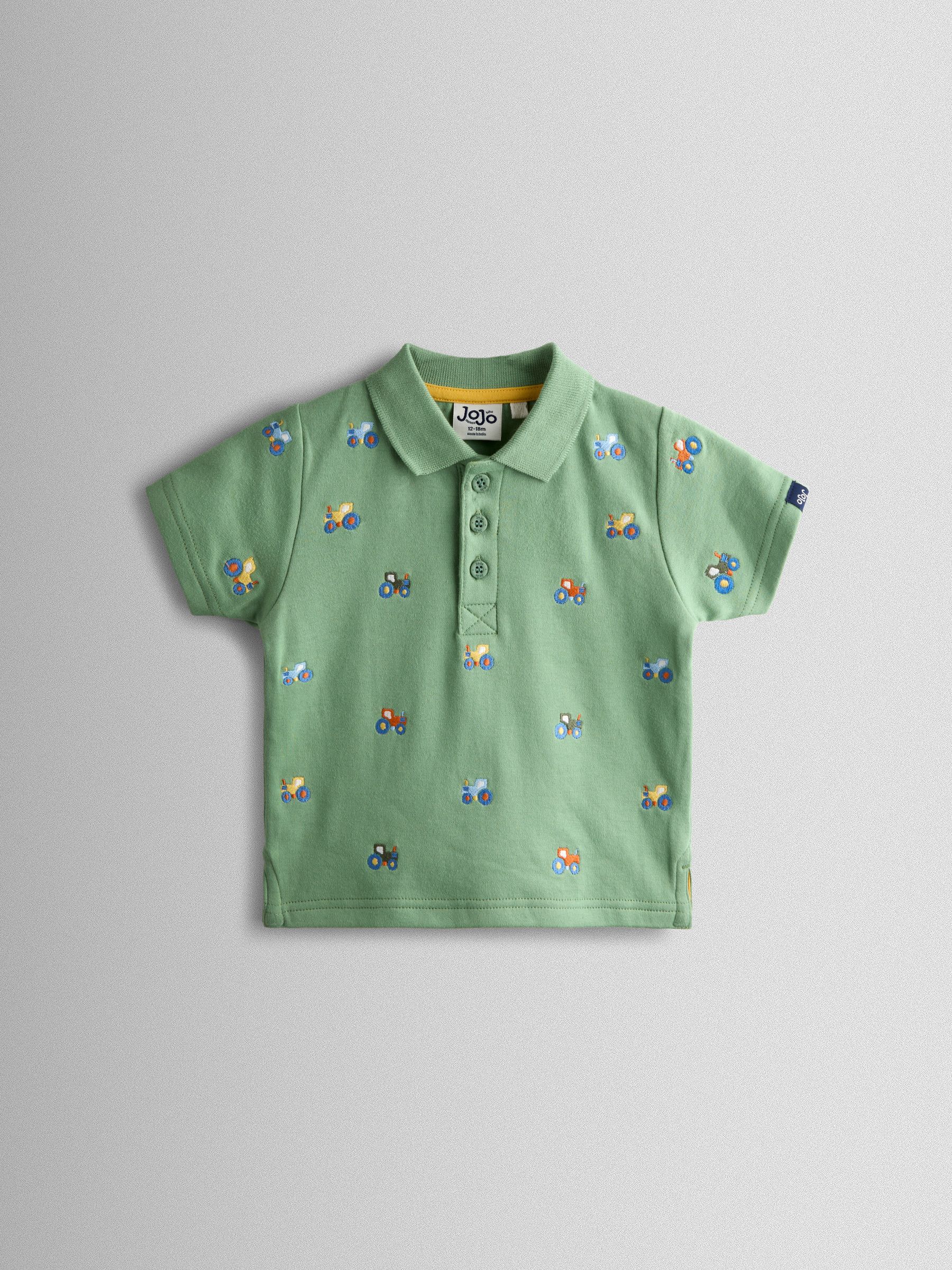 Green Tractor Embroidered Polo Shirt - Image 1 of 4