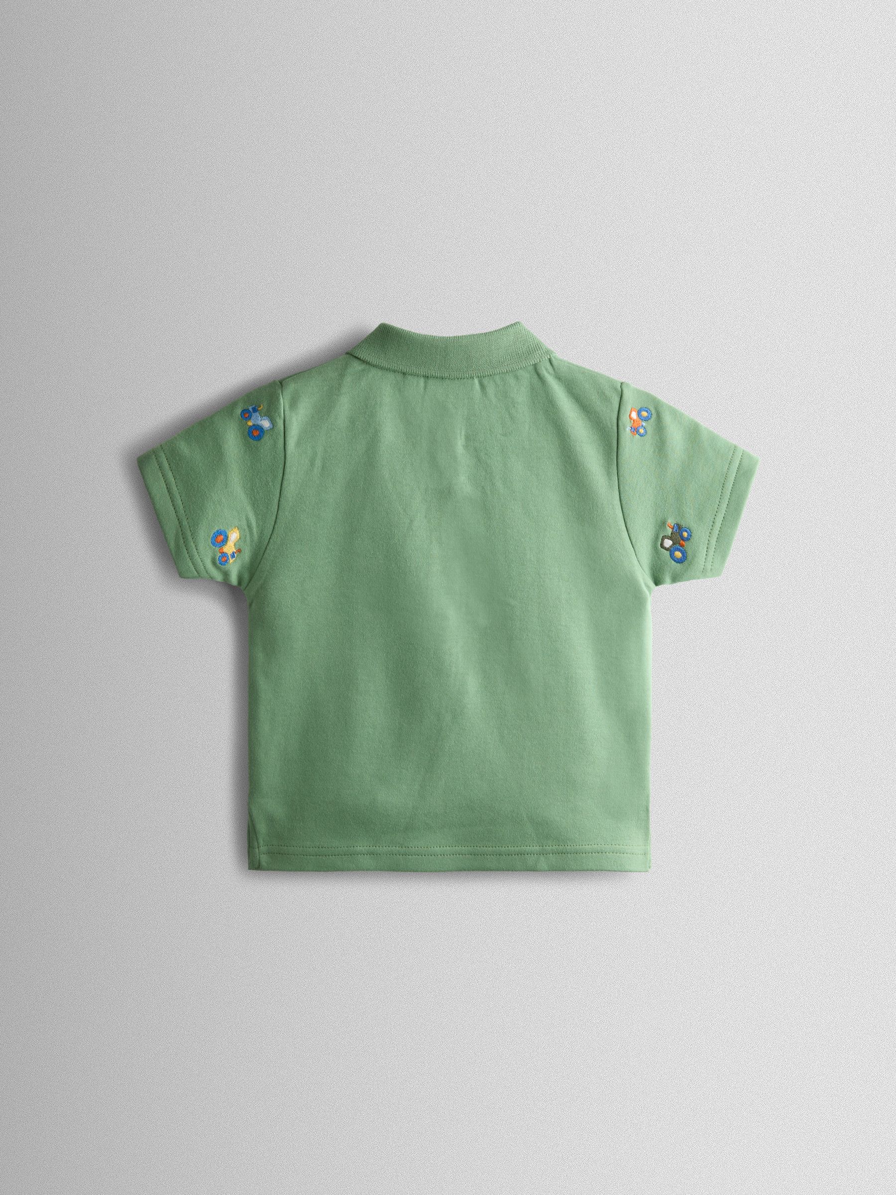 Green Tractor Embroidered Polo Shirt - Image 2 of 4