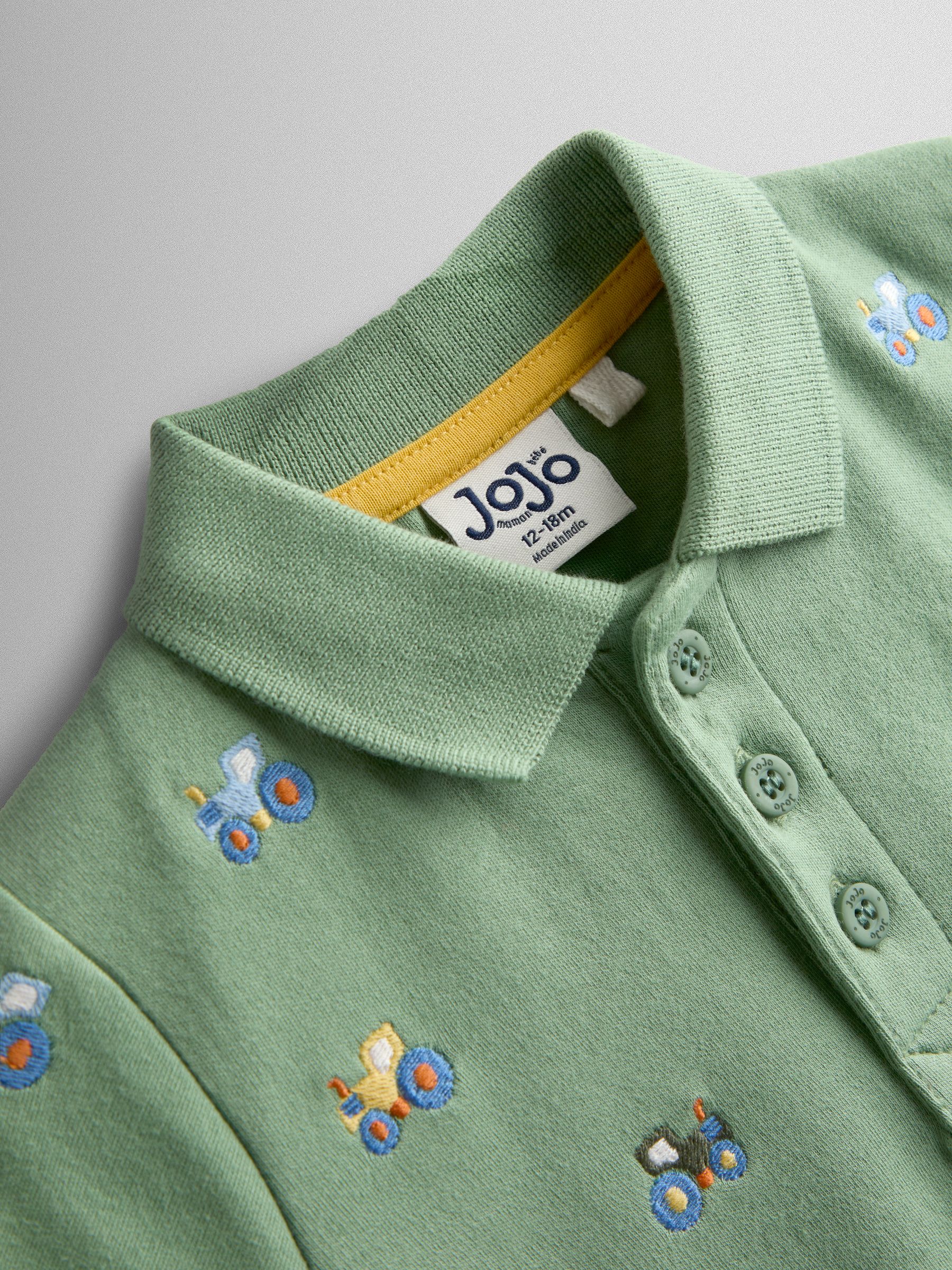 Green Tractor Embroidered Polo Shirt - Image 3 of 4