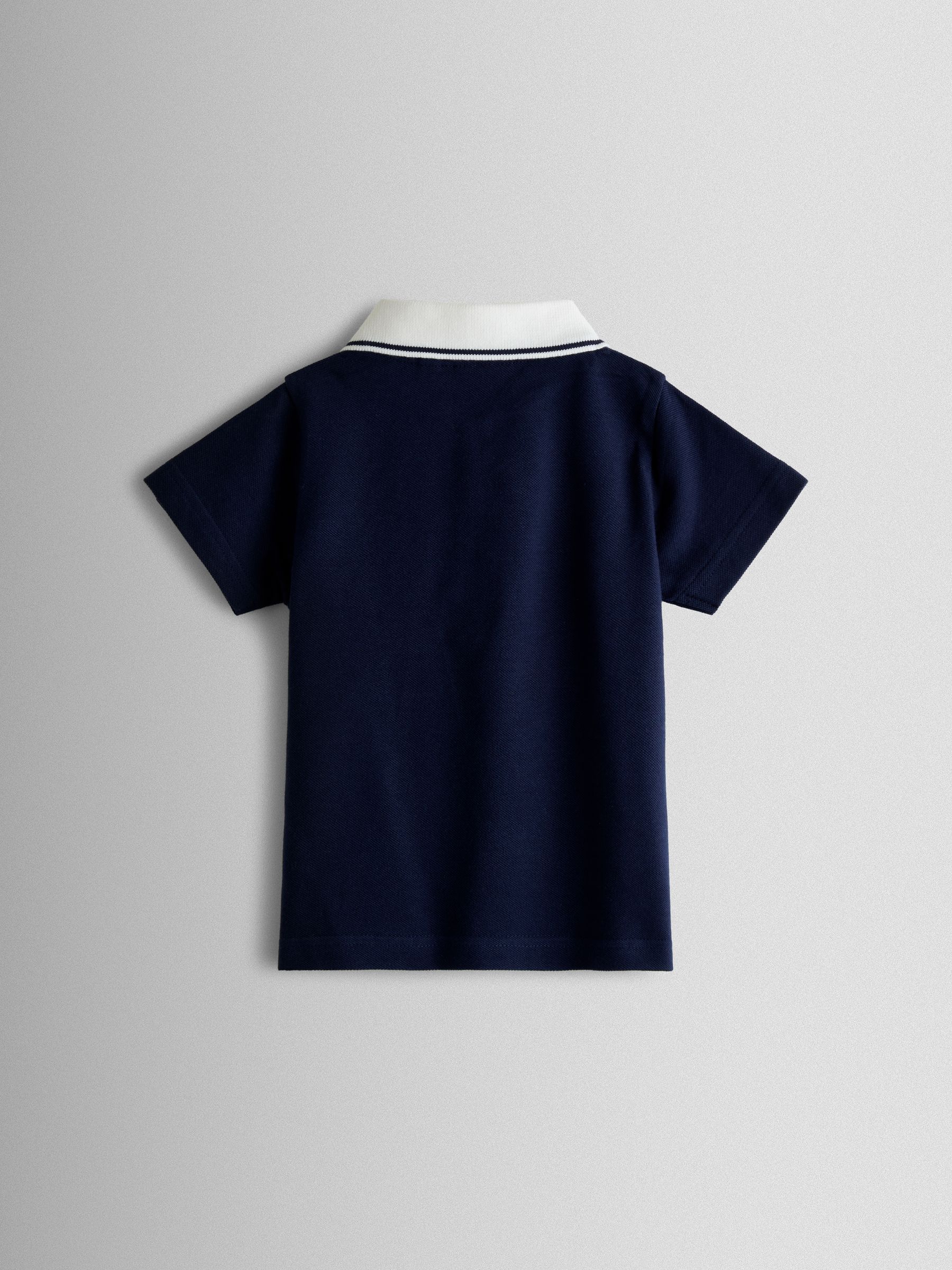 Navy Blue Plain Polo Shirt Navy Blue - Image 3 of 4
