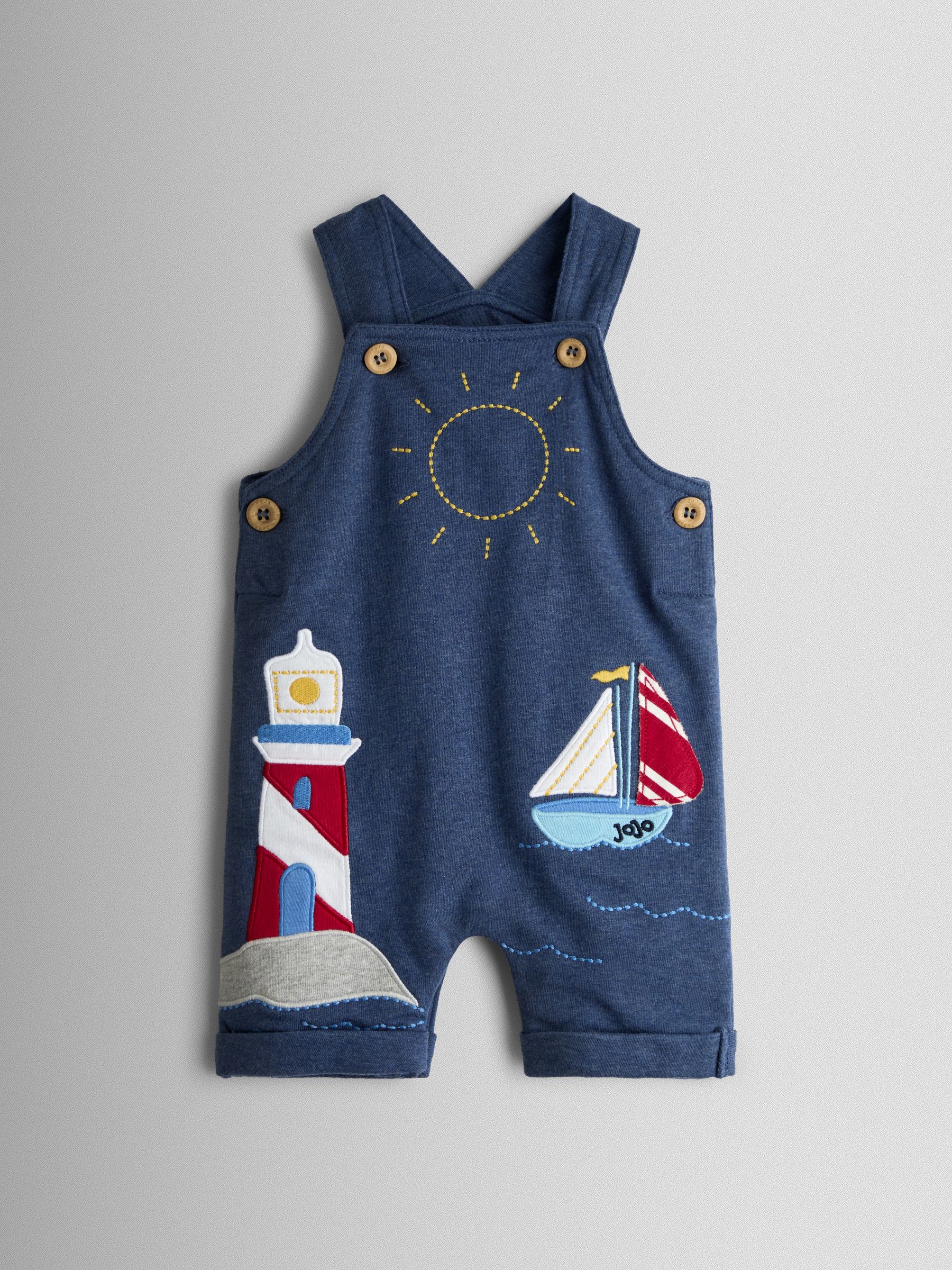 Blue Boat 2-Piece Appliqué Dungarees & T-Shirt Set - Image 2 of 6 Blue Boat 2-Piece Appliqué Dungarees & T-Shirt Set - Image 2 of 6