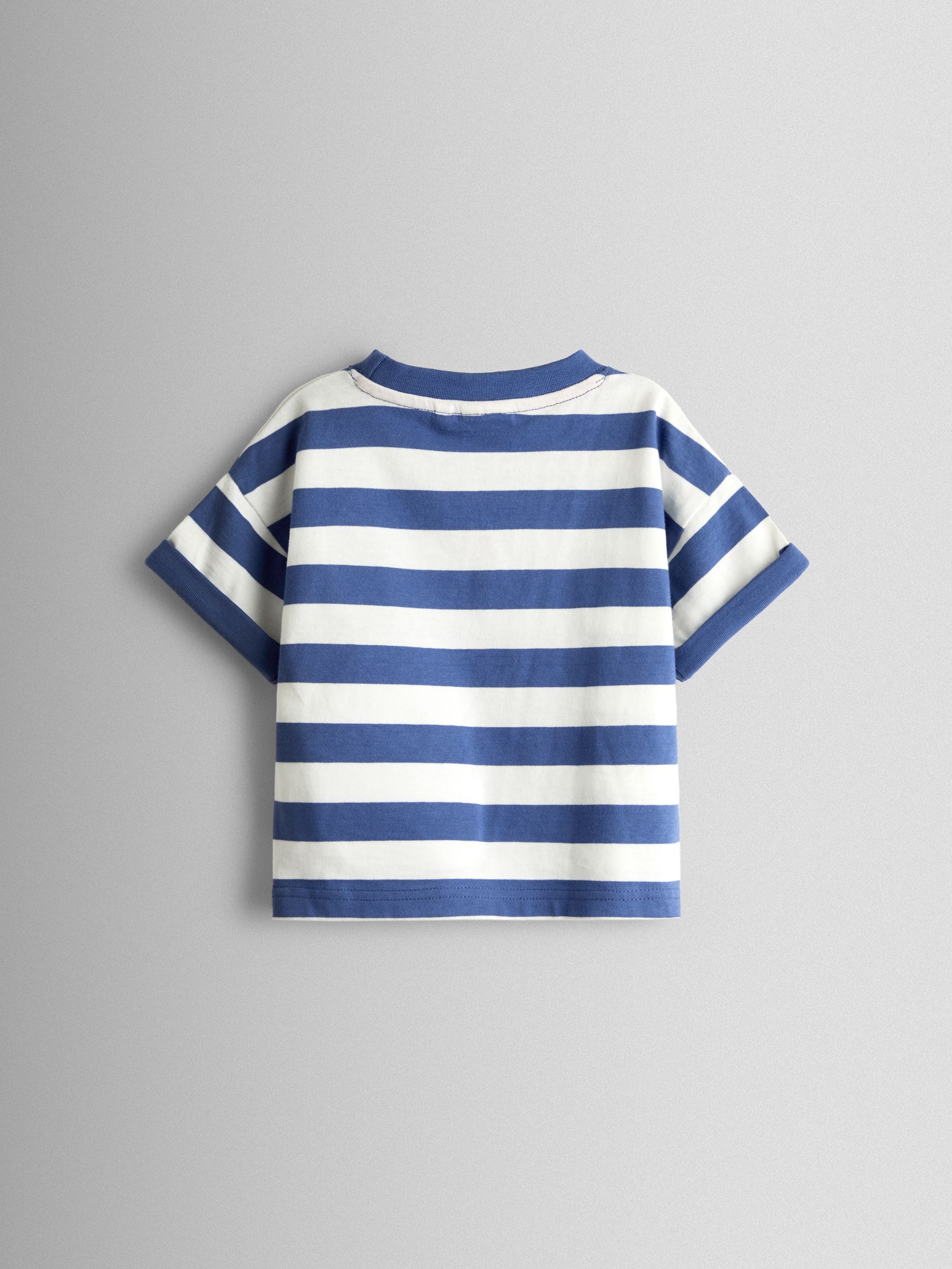 Navy Blue Stripe Crab Bag Applique T-Shirt - Image 2 of 3