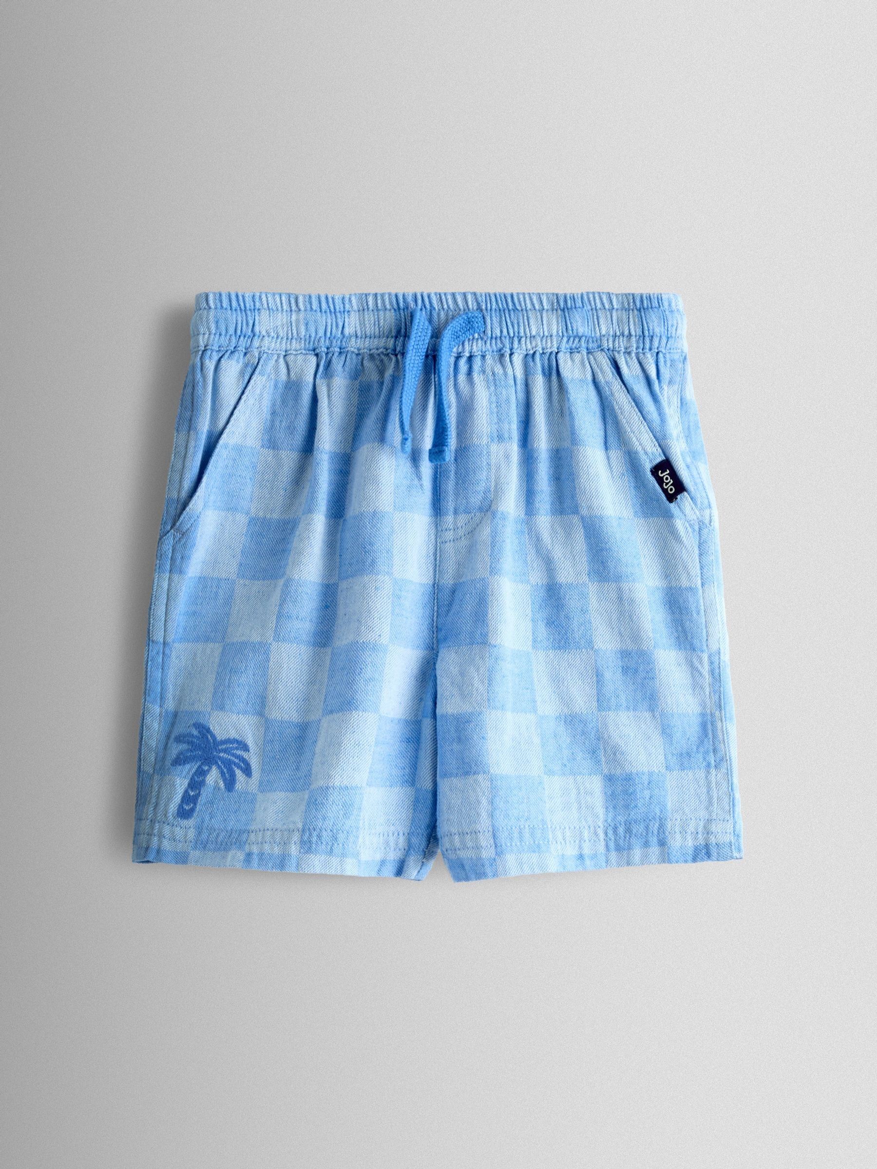 Blue Checkerboard 2-Piece Shirt & Short Set - Image 4 of 6