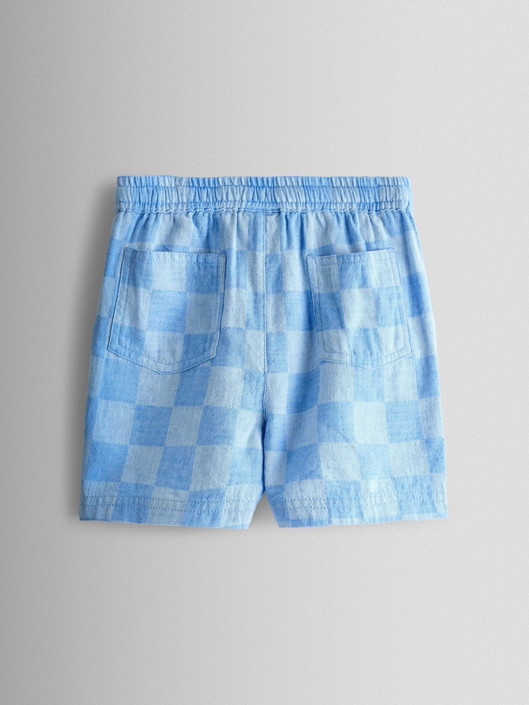 Blue Checkerboard 2-Piece Shirt & Short Set - Image 5 of 6