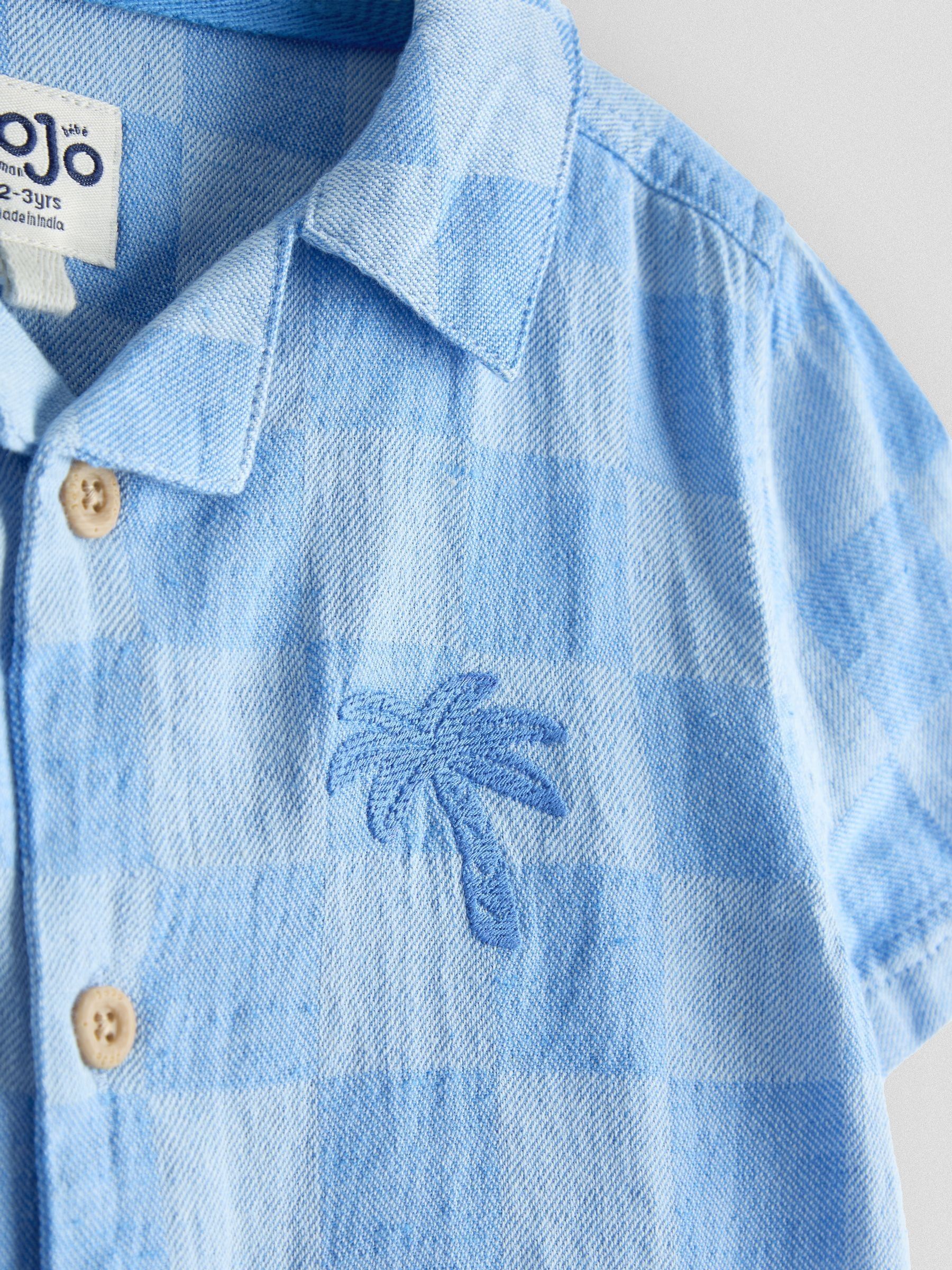 Blue Checkerboard 2-Piece Shirt & Short Set - Image 7 of 7