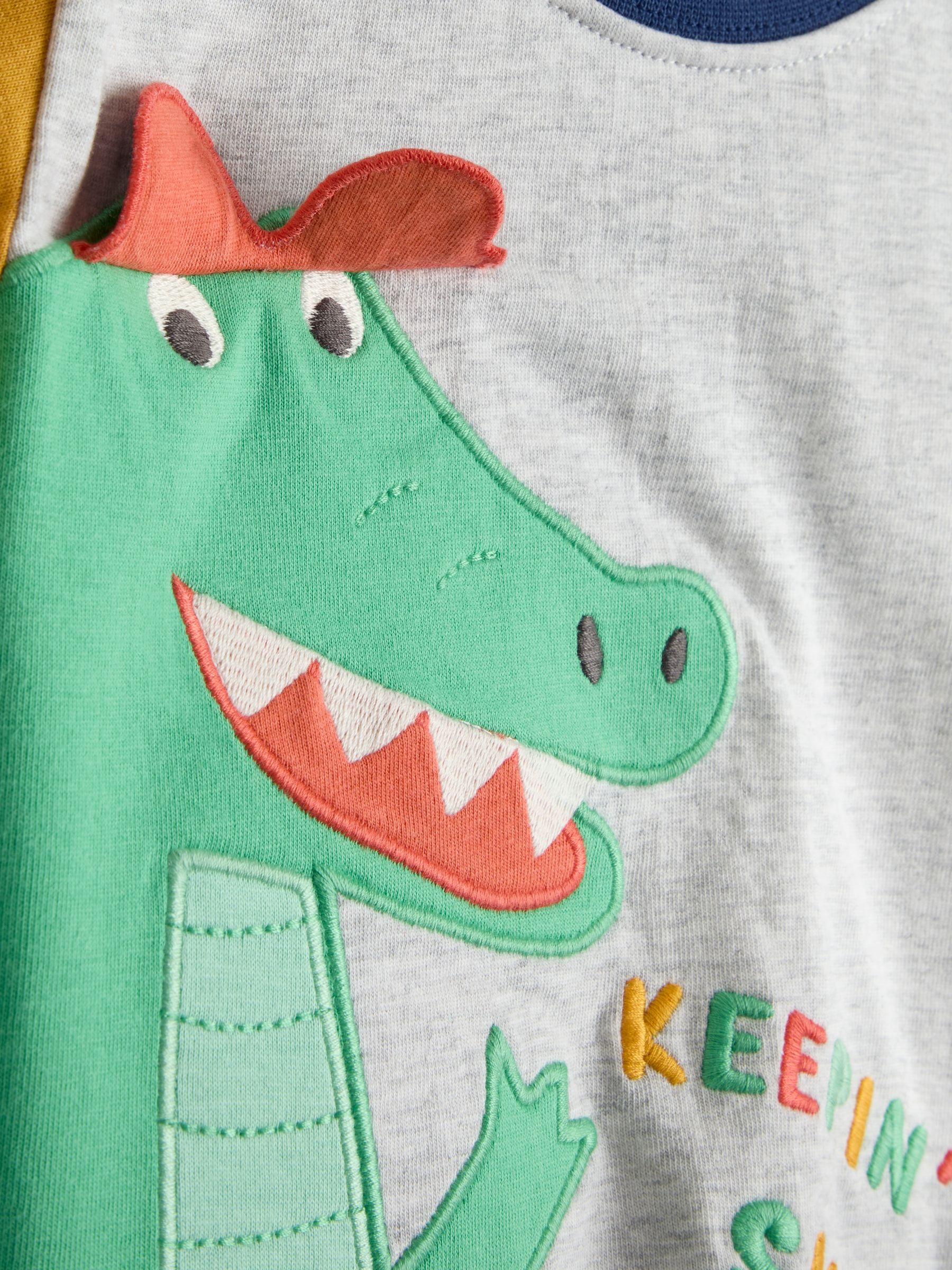 Grey Crocodile Character Applique T-Shirt - Image 3 of 3 Grey Crocodile Character Applique T-Shirt - Image 3 of 3