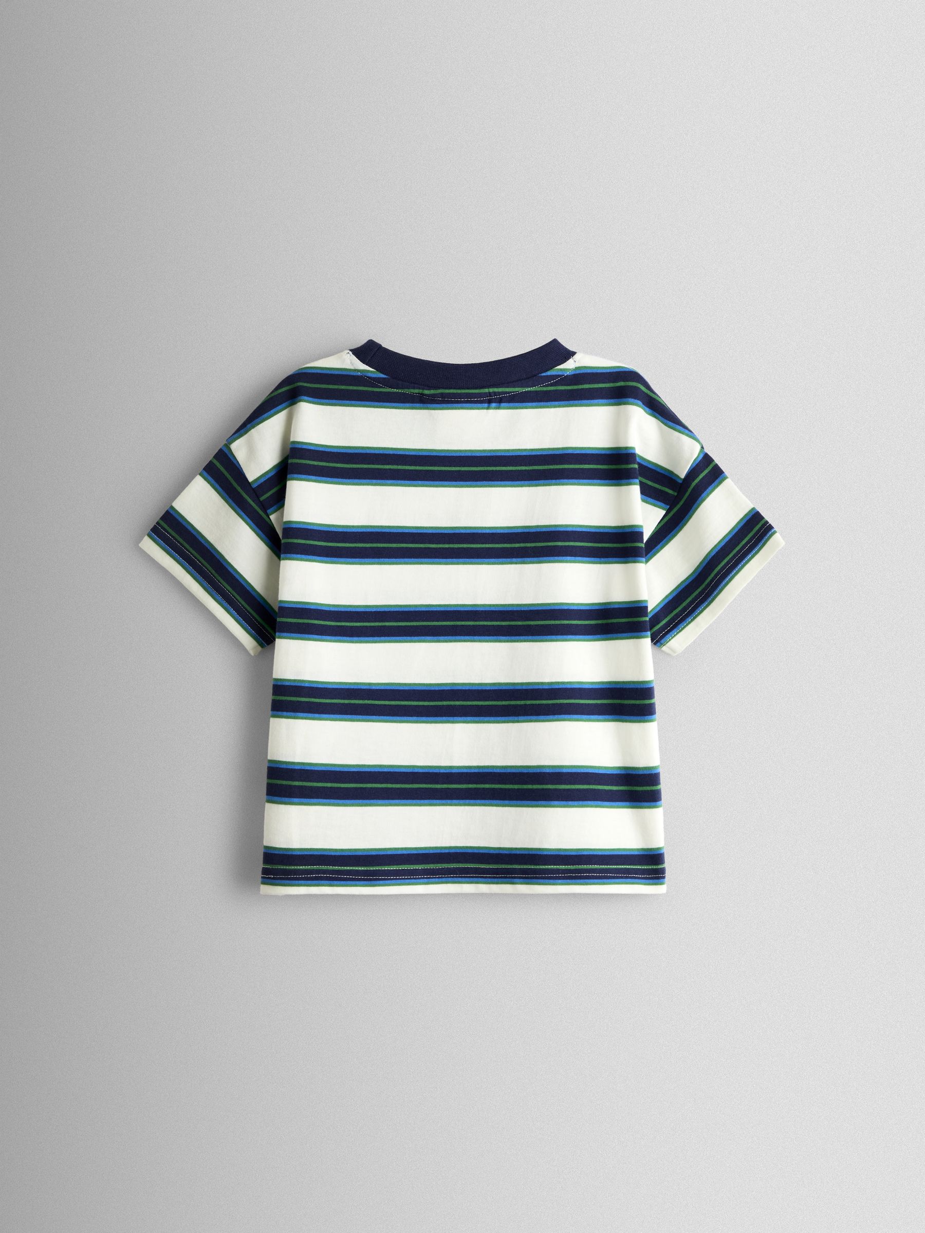 Navy Blue Stripe Digger Applique T-Shirt - Image 2 of 3