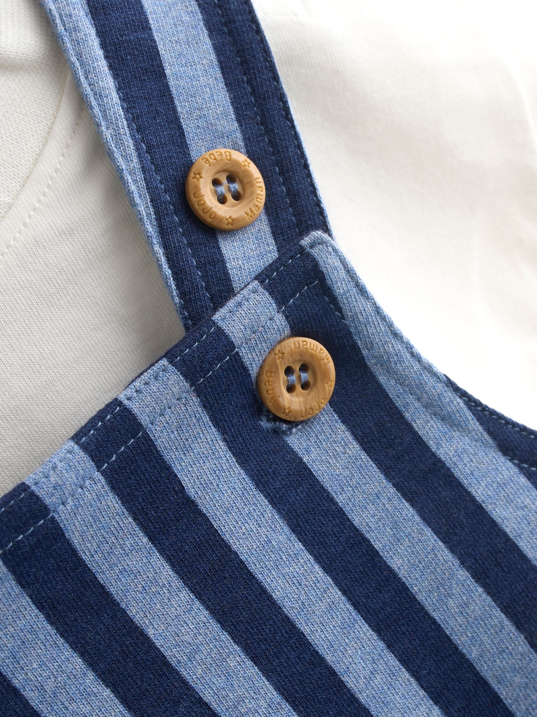 Blue 2-Piece Stripe Dungarees & T-Shirt Set - Image 6 of 7