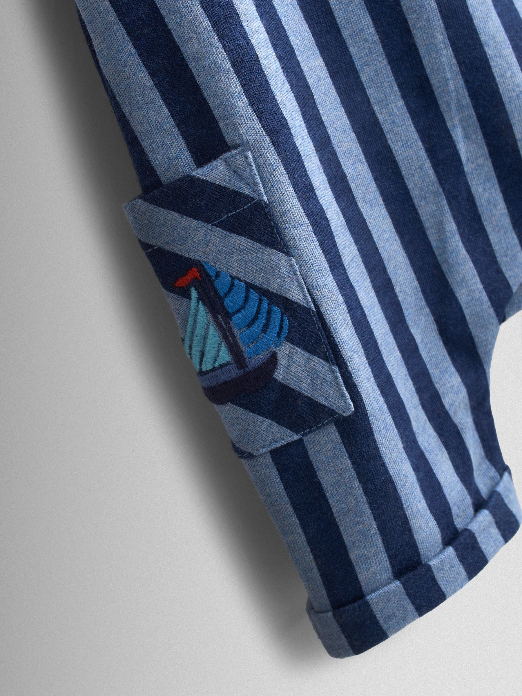 Blue 2-Piece Stripe Dungarees & T-Shirt Set - Image 7 of 7
