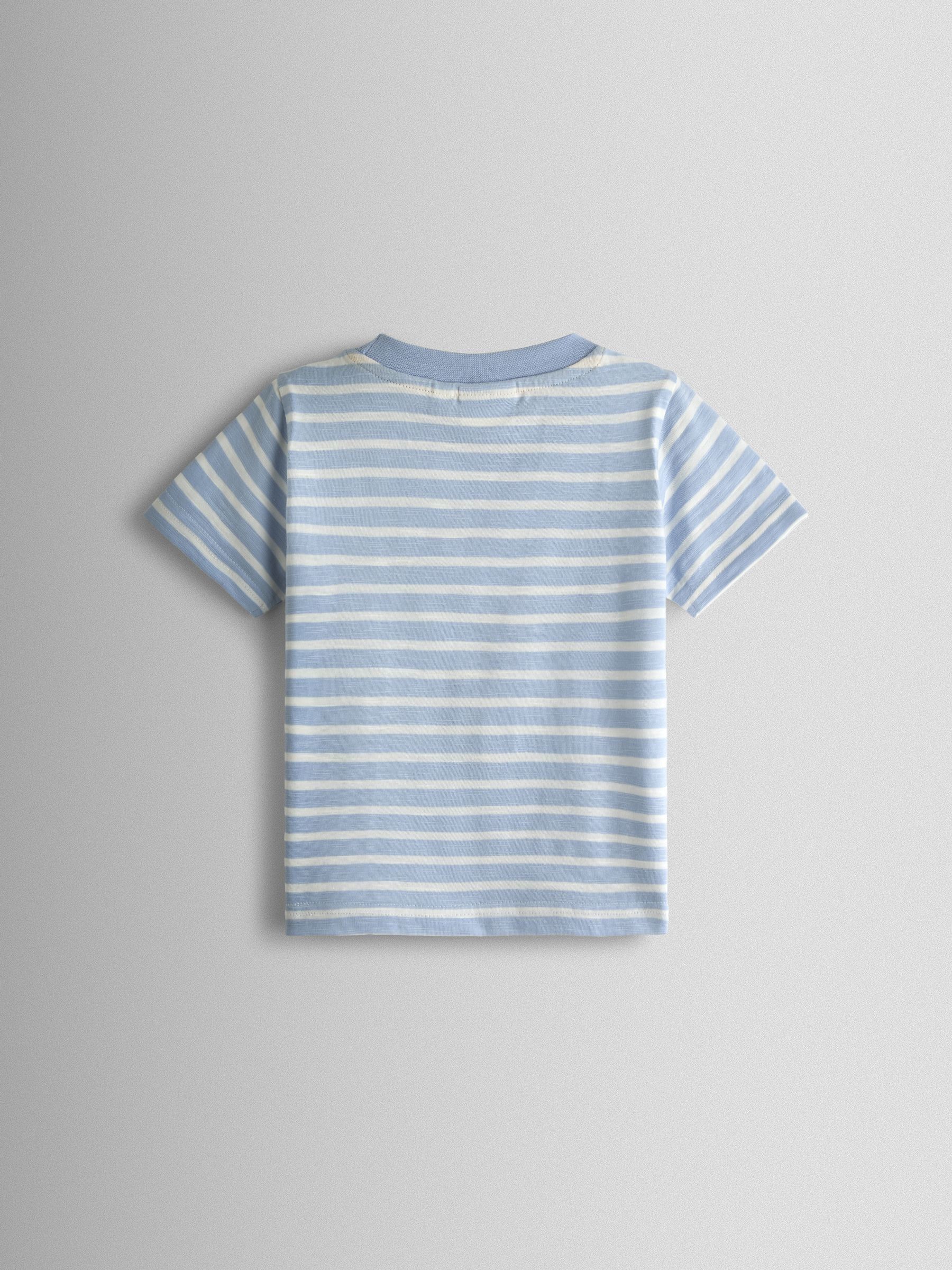 Blue Monkey Character Appliqué T-Shirt - Image 2 of 3