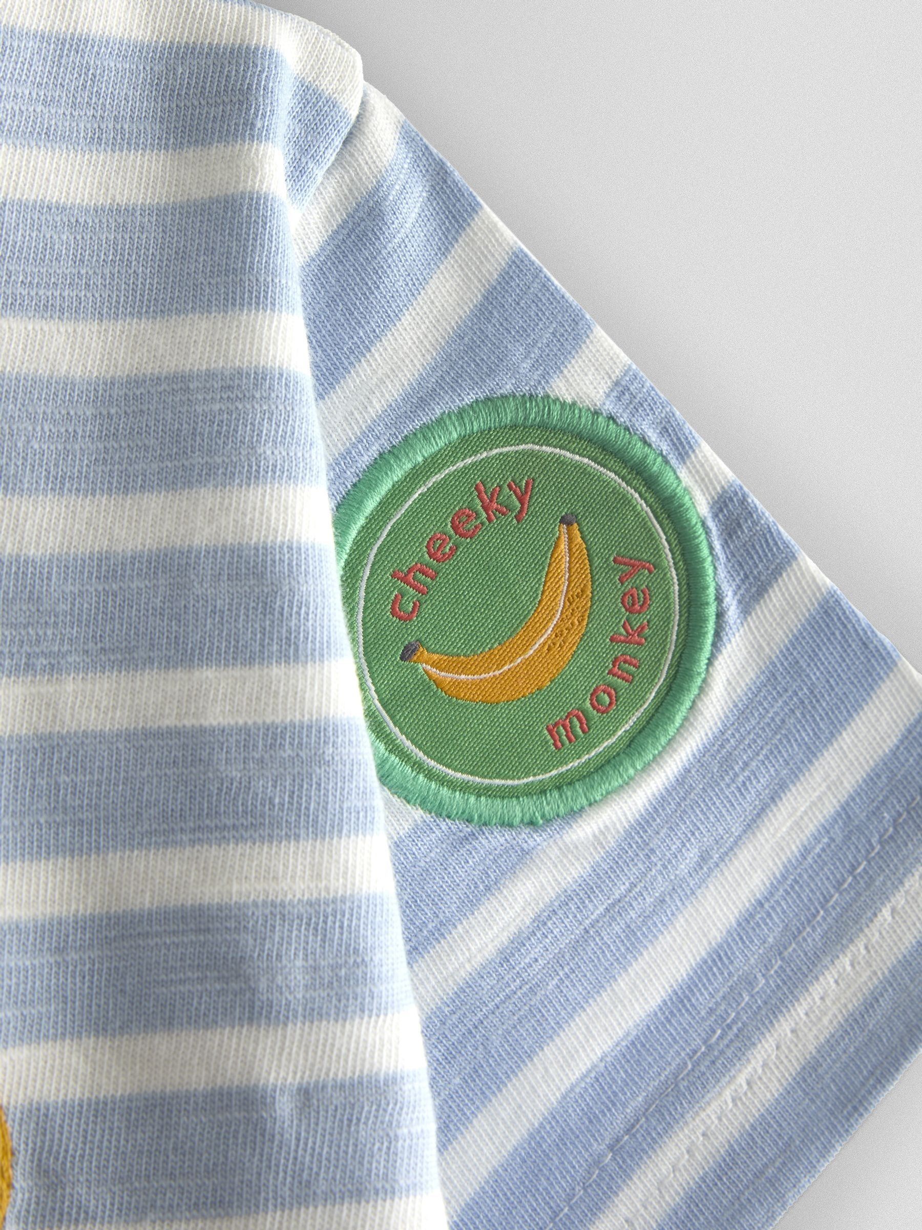 Blue Monkey Character Appliqué T-Shirt - Image 3 of 3