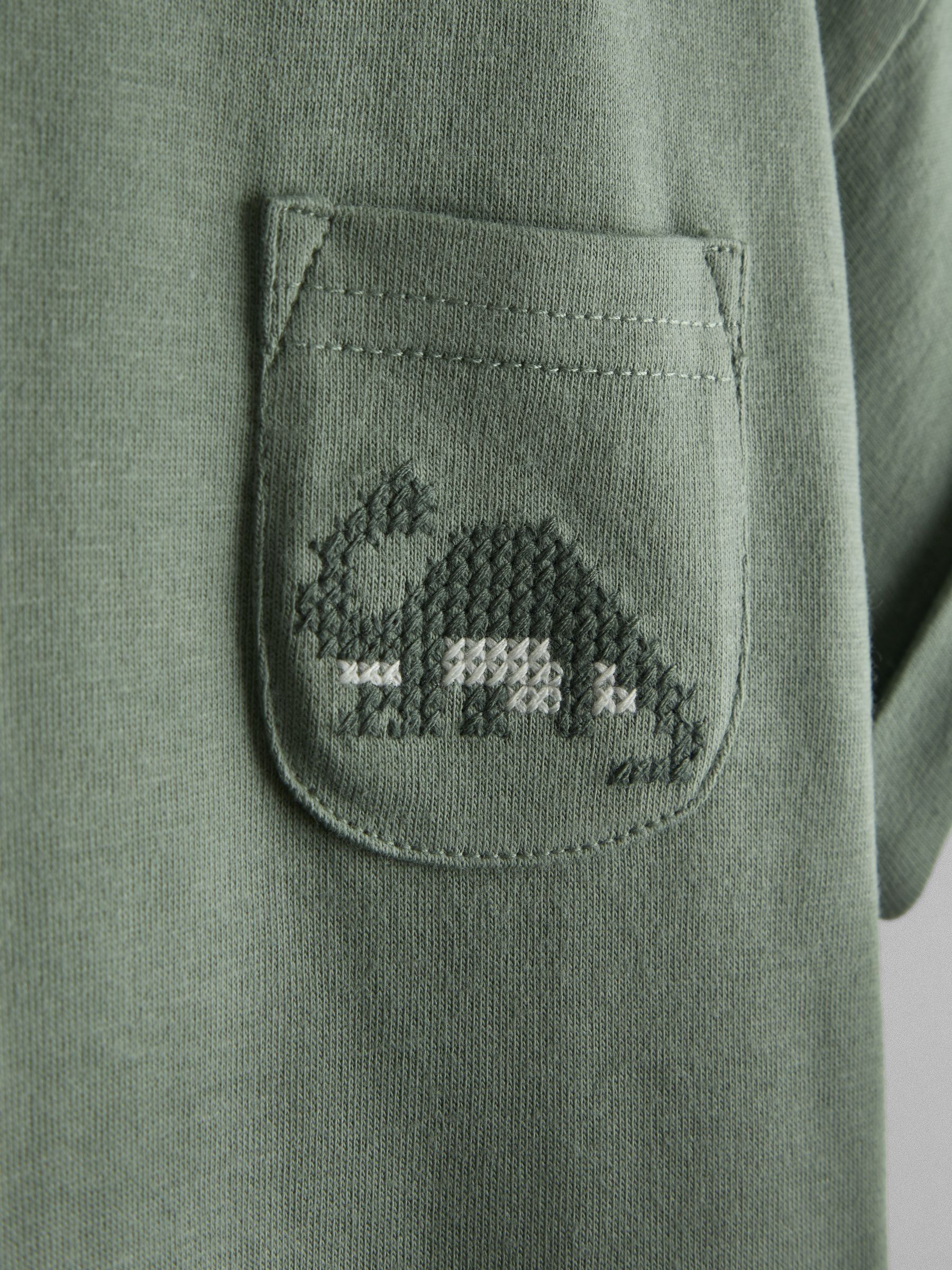 Khaki Green Dino 2-Piece T-Shirt And Shorts Set - Image 6 of 7