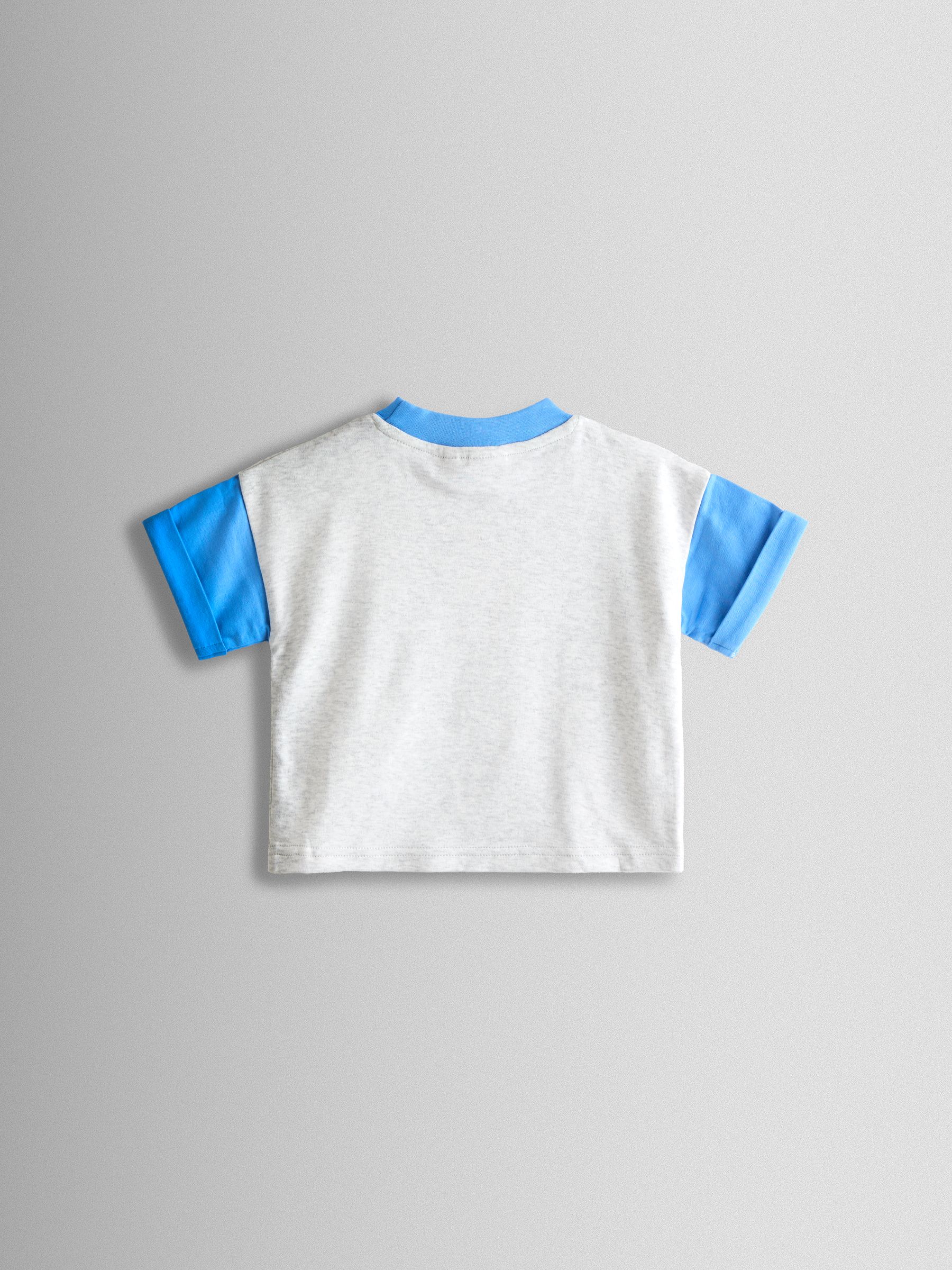 Grey Happy Slogan Appliqué T-Shirt - Image 2 of 3