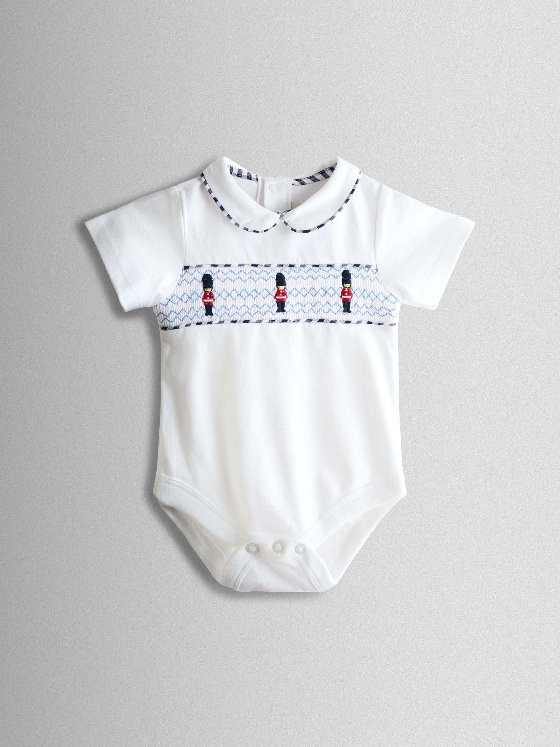 Navy Guard 2-Piece Smocked Embroidered Body & Shorts Set - Image 2 of 7 Navy Guard 2-Piece Smocked Embroidered Body & Shorts Set - Image 2 of 7