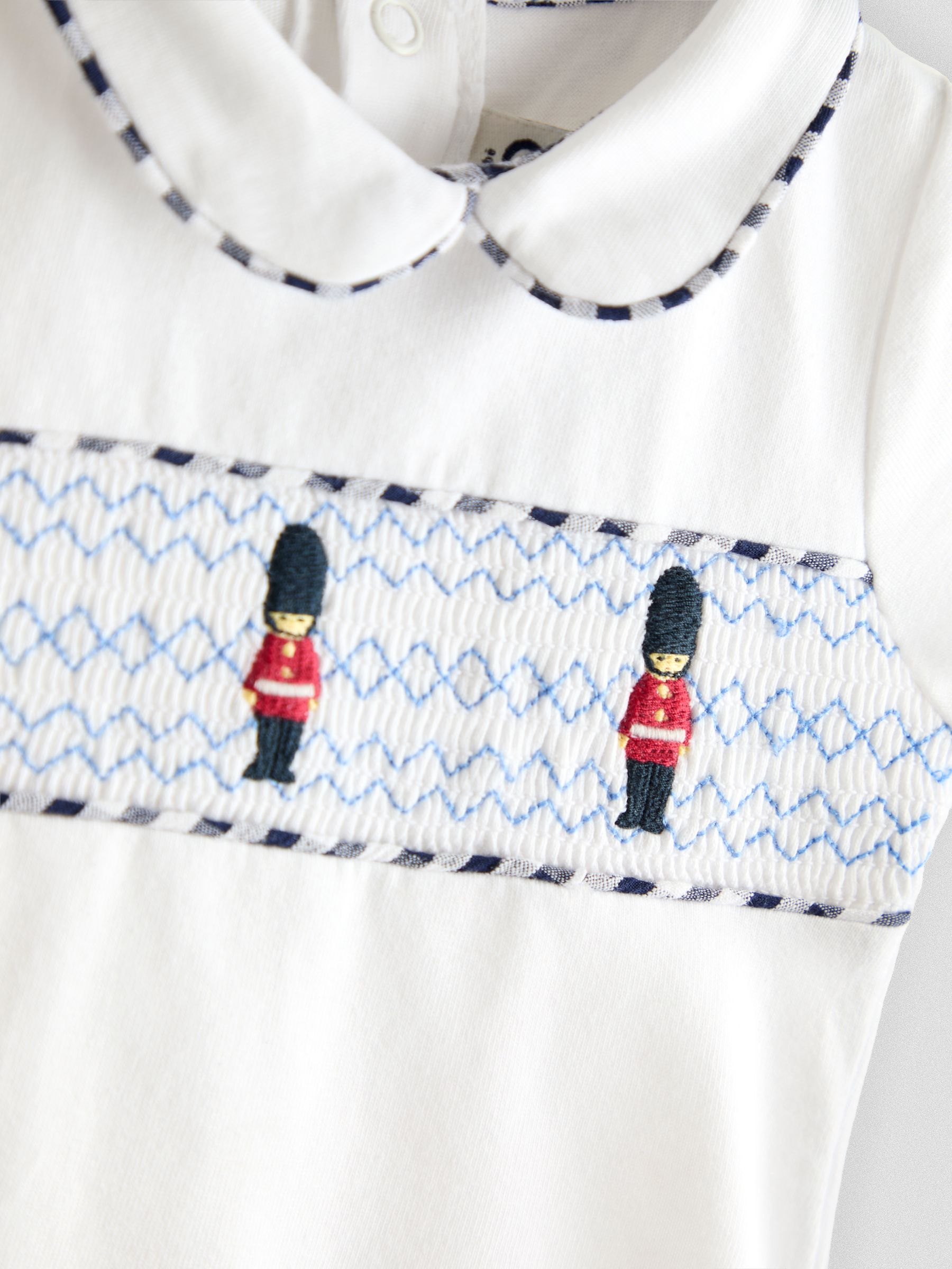 Navy Guard 2-Piece Smocked Embroidered Body & Shorts Set - Image 6 of 7