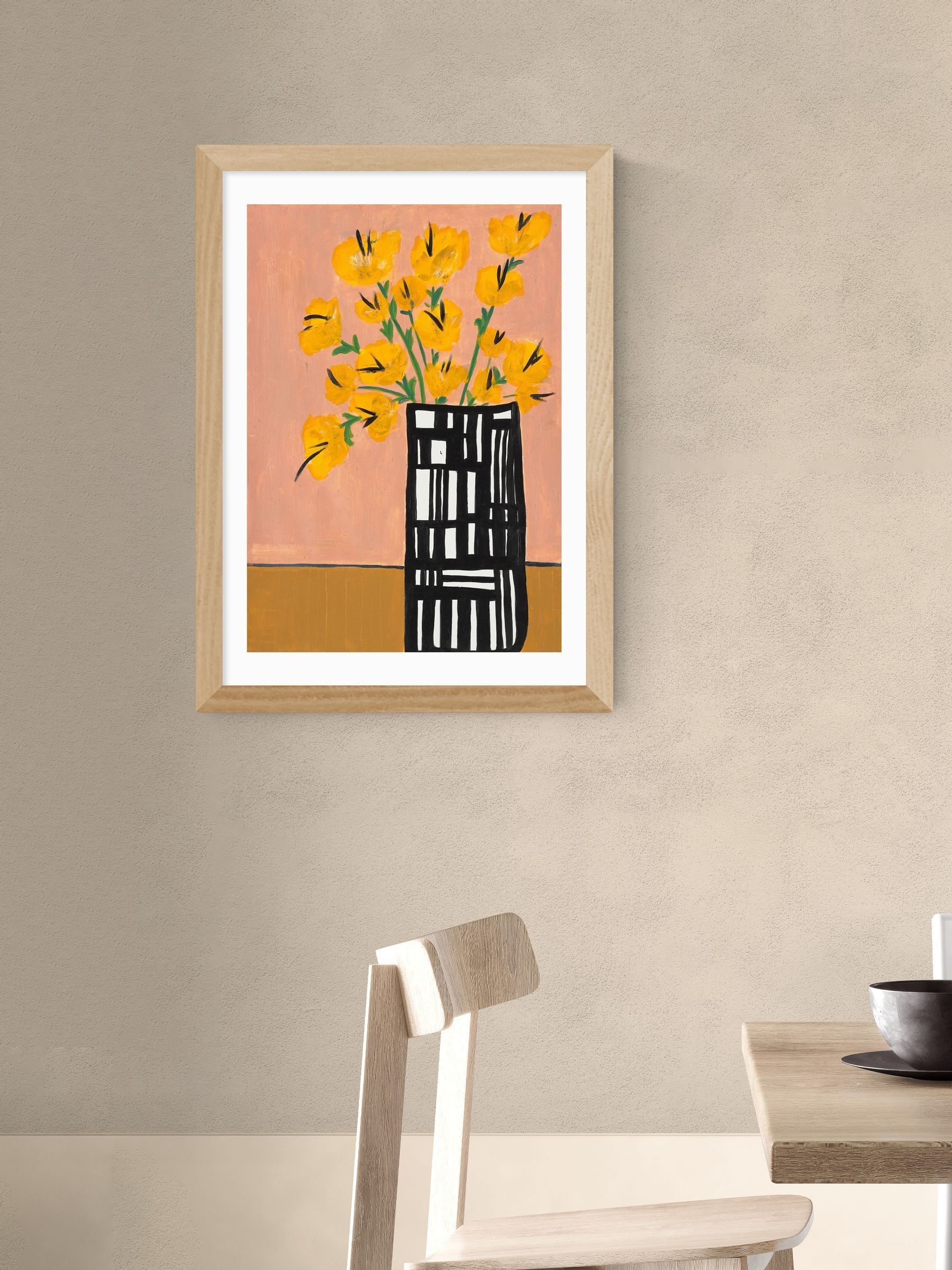 Oak Black and White Vase Wall Art Print by Lucy Muss - Image 1 of 3 Oak Black and White Vase Wall Art Print by Lucy Muss - Image 1 of 3
