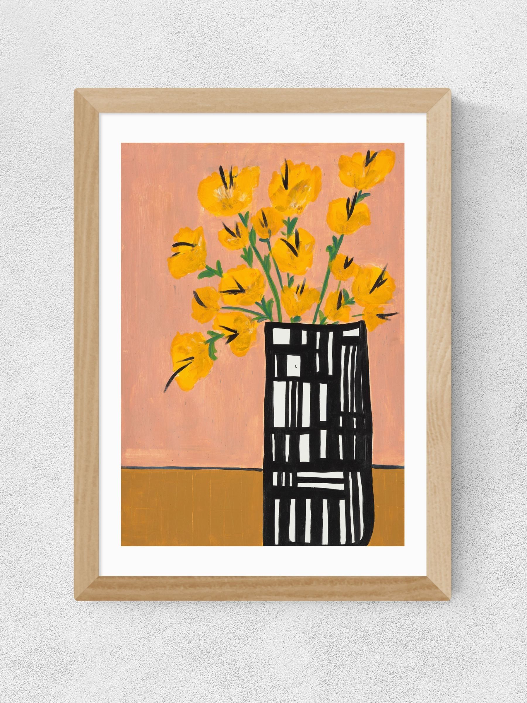 Oak Black and White Vase Wall Art Print by Lucy Muss - Image 2 of 3 Oak Black and White Vase Wall Art Print by Lucy Muss - Image 2 of 3