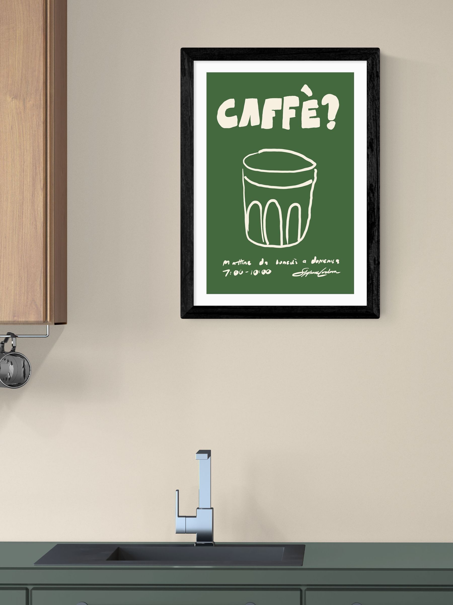 Black Caffe Wall Art Print by Stephie Cardona - Image 1 of 3 Black Caffe Wall Art Print by Stephie Cardona - Image 1 of 3